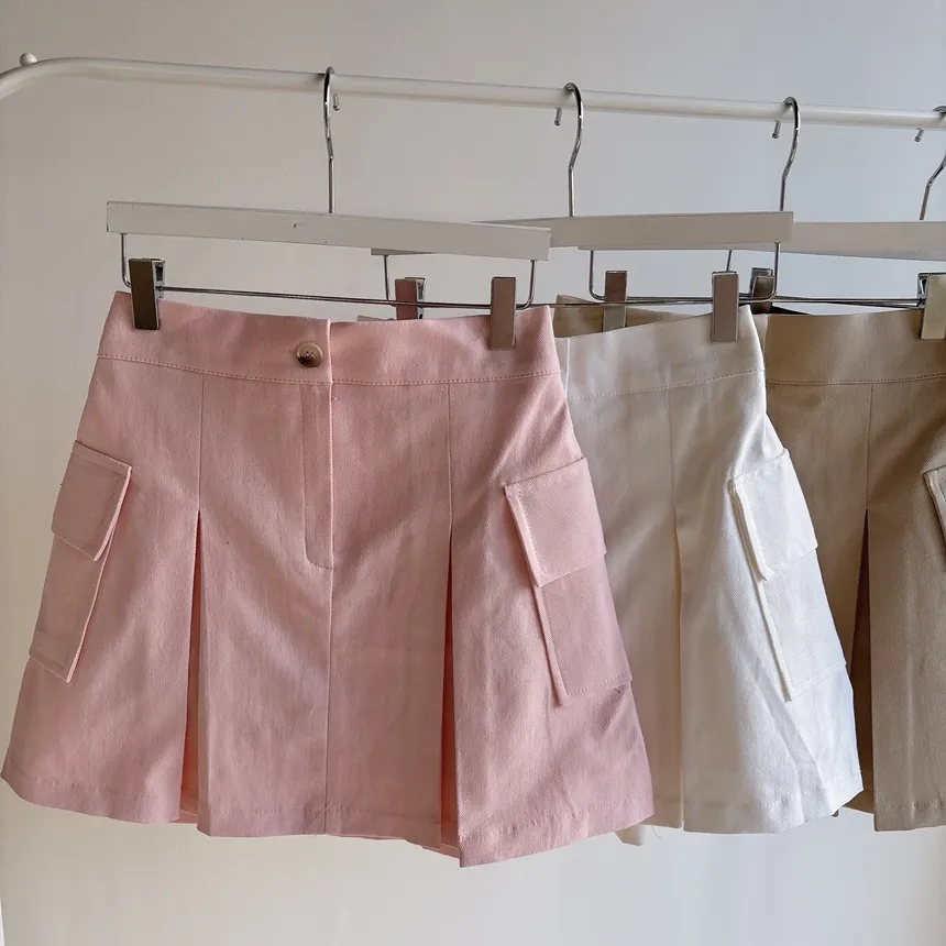 ボックスプリーツバックゴムカーゴAラインミニフェイクポケットスカート | mirangmirang | 詳細画像25