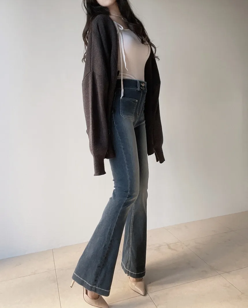 シースルーワンショルダーアンバランスネックシャーリングドローストリング長袖Tシャツ | mirangmirang | 詳細画像17