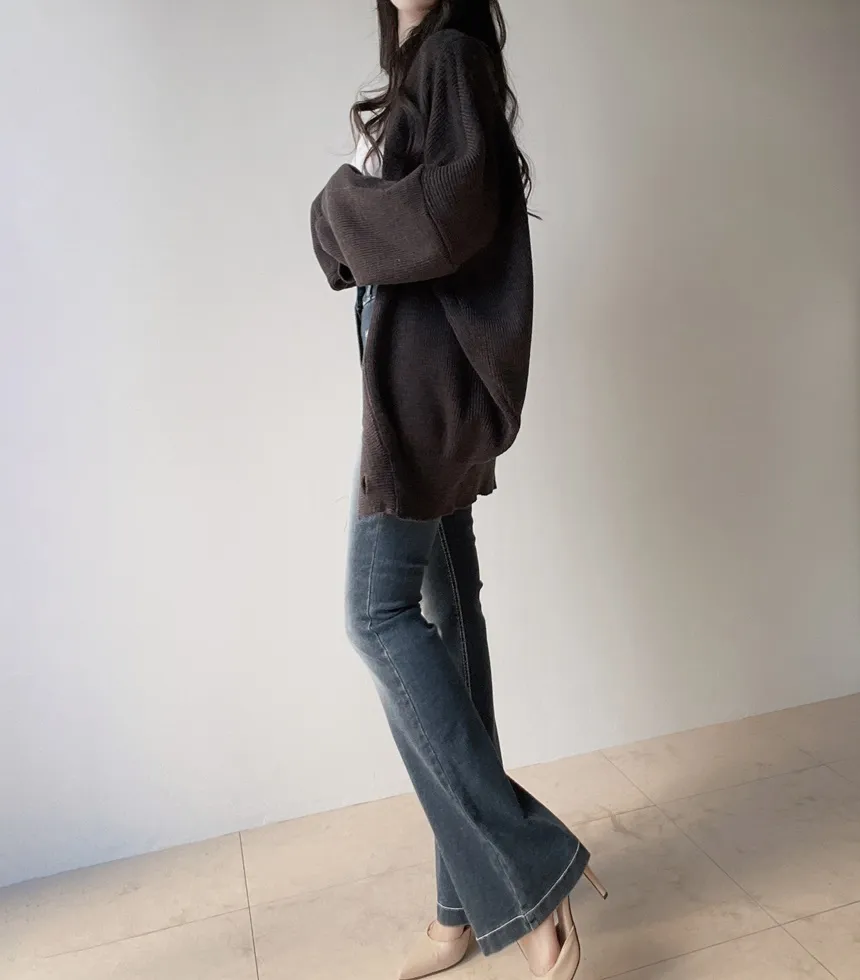 シースルーワンショルダーアンバランスネックシャーリングドローストリング長袖Tシャツ | mirangmirang | 詳細画像18