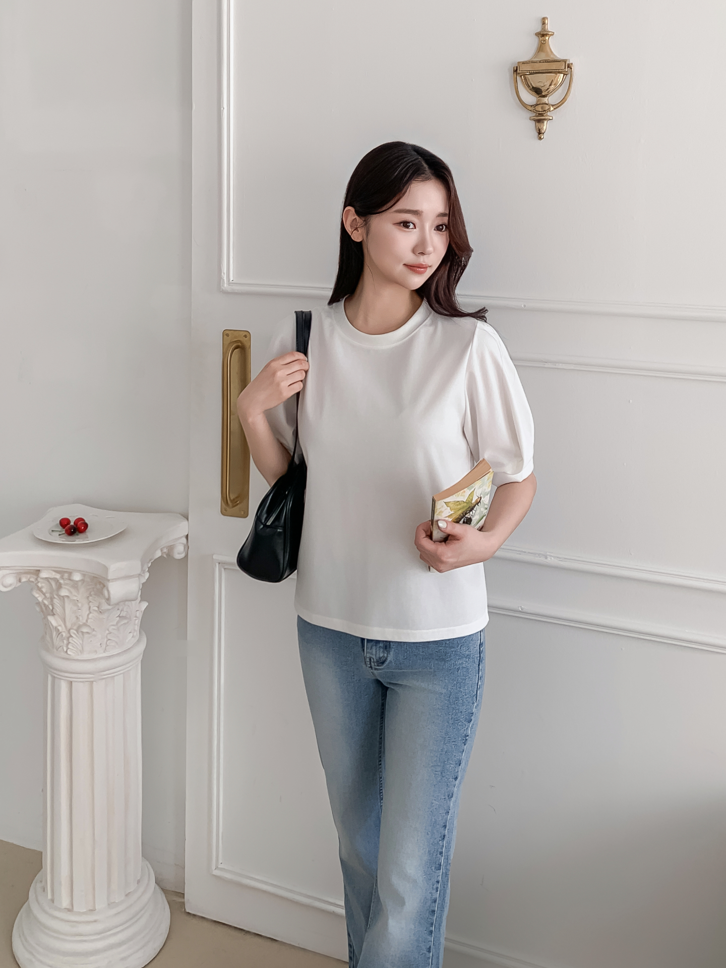 ラウンドネックベーシック半袖ブラウス | 詳細画像2