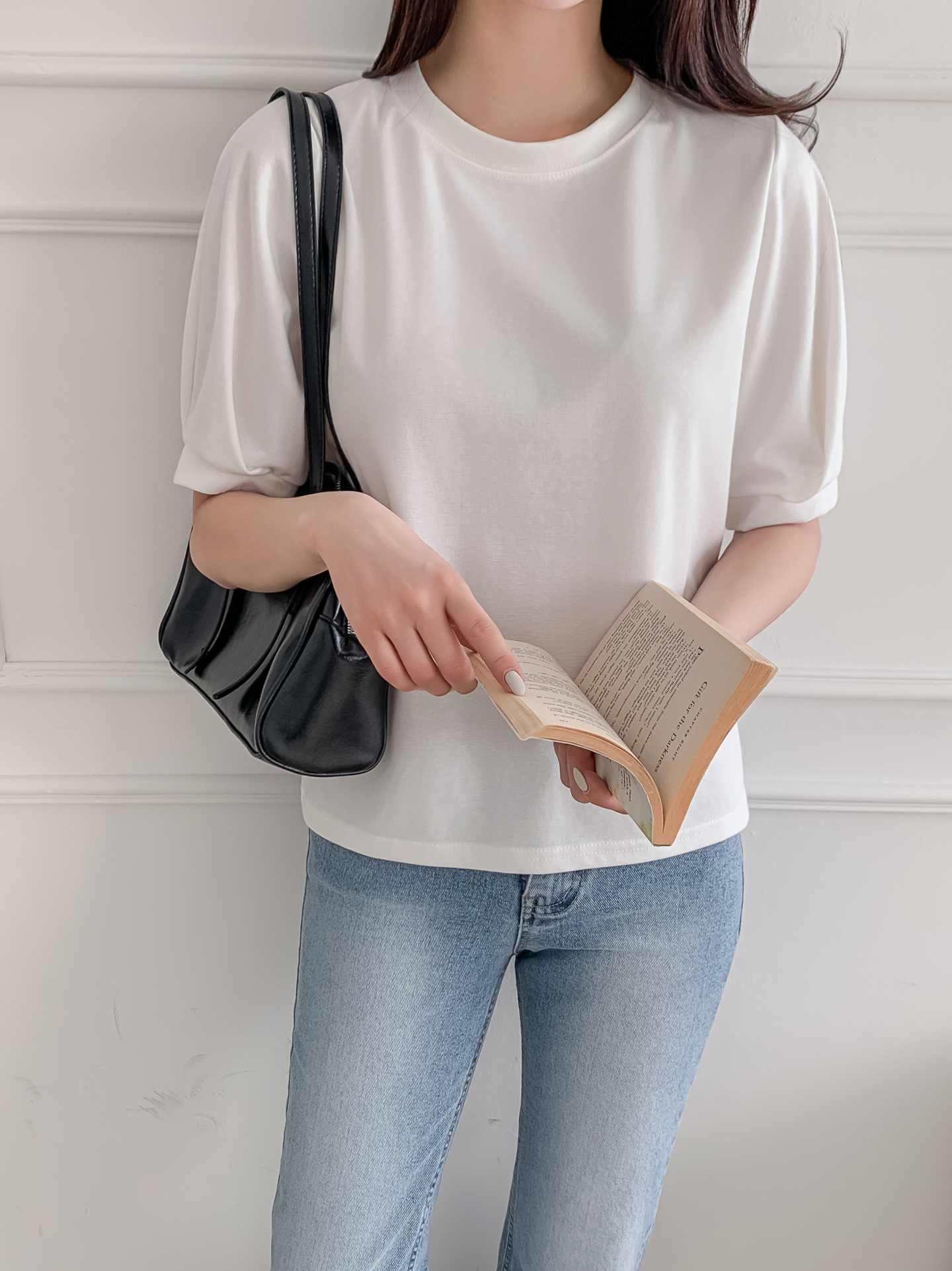 ラウンドネックベーシック半袖ブラウス | 詳細画像13