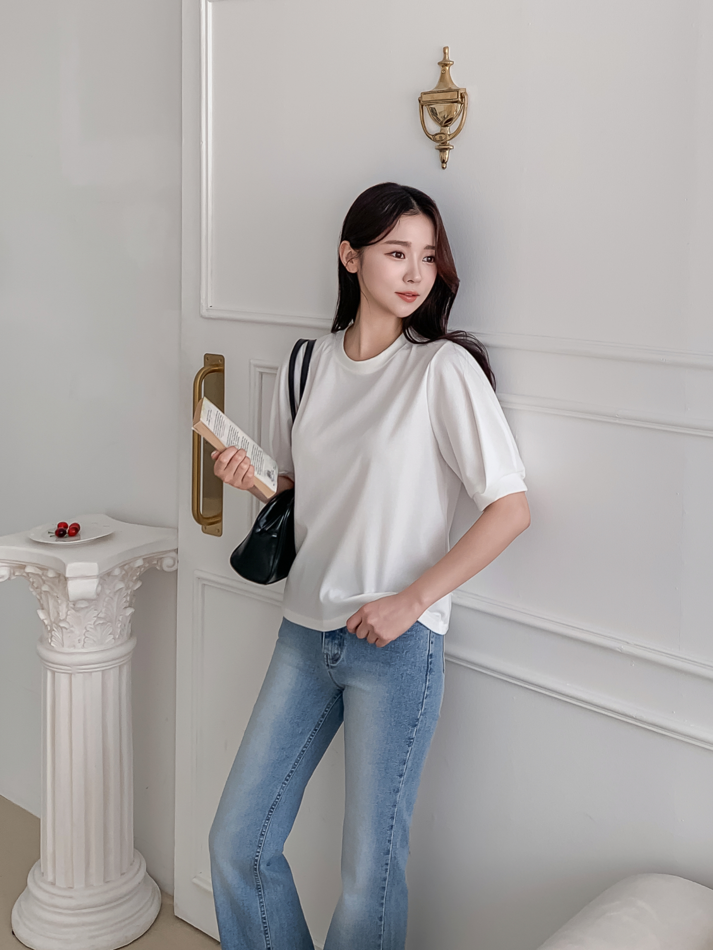 ラウンドネックベーシック半袖ブラウス | 詳細画像3