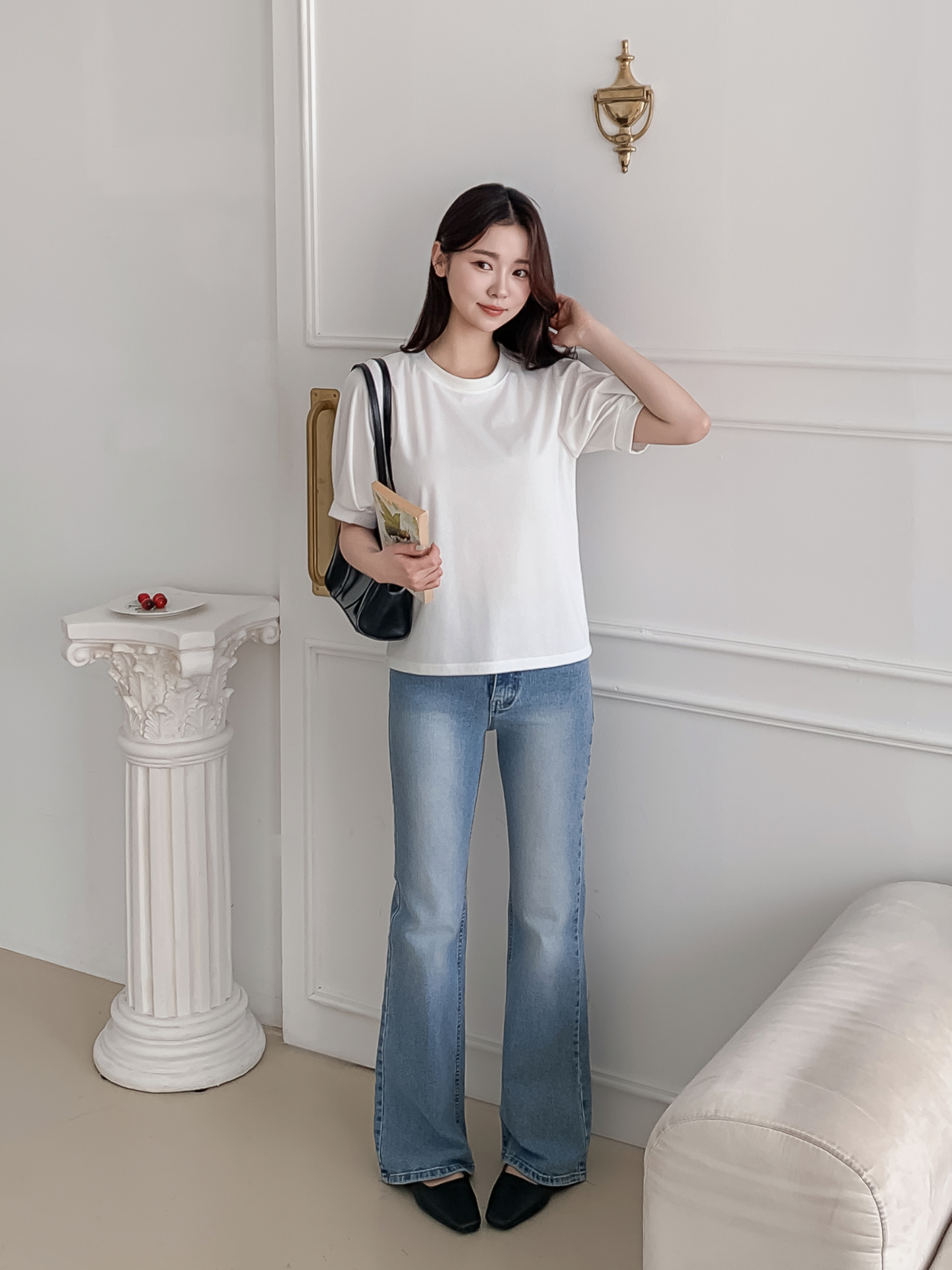 ラウンドネックベーシック半袖ブラウス | 詳細画像4