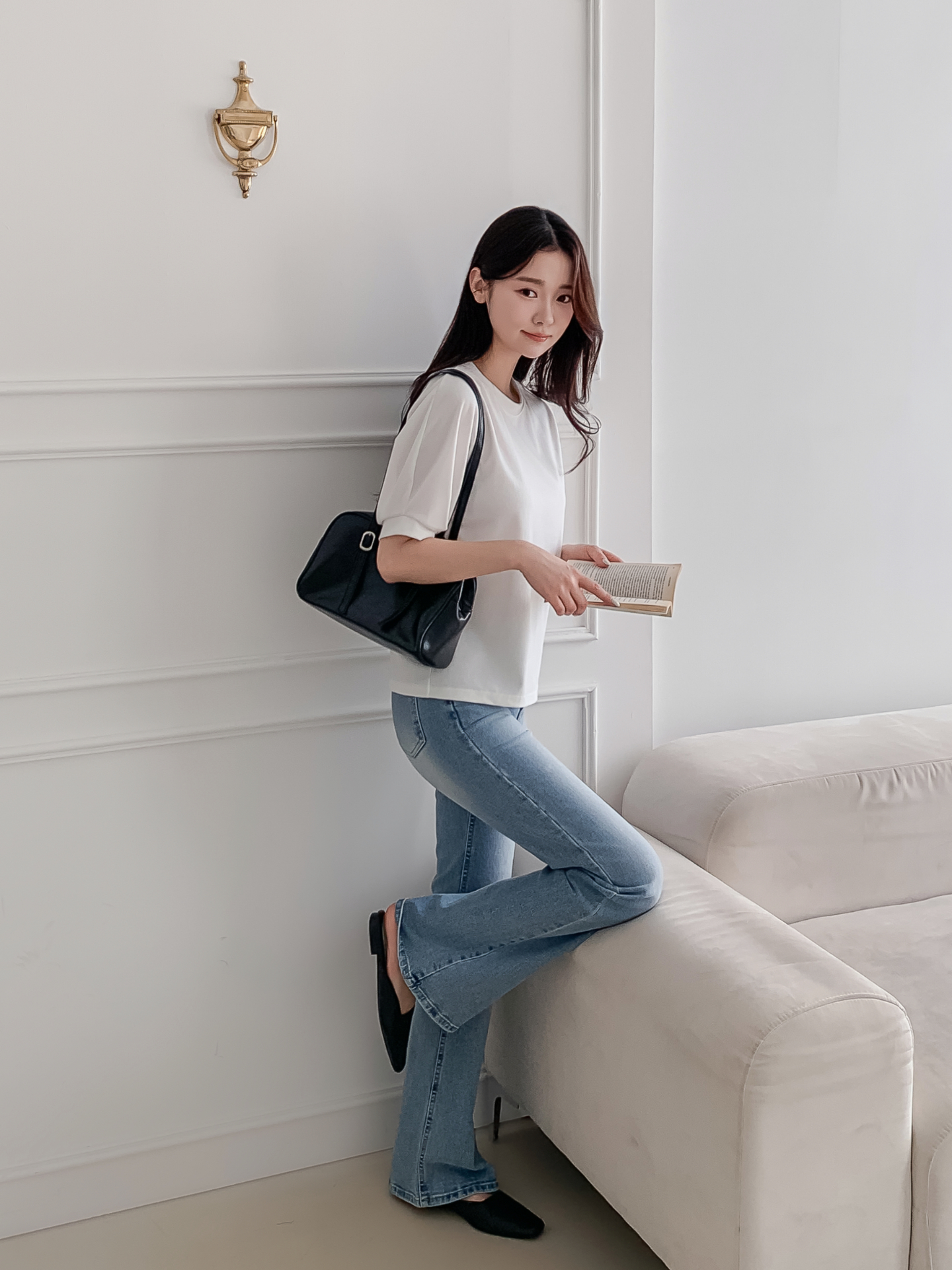 ラウンドネックベーシック半袖ブラウス | 詳細画像5