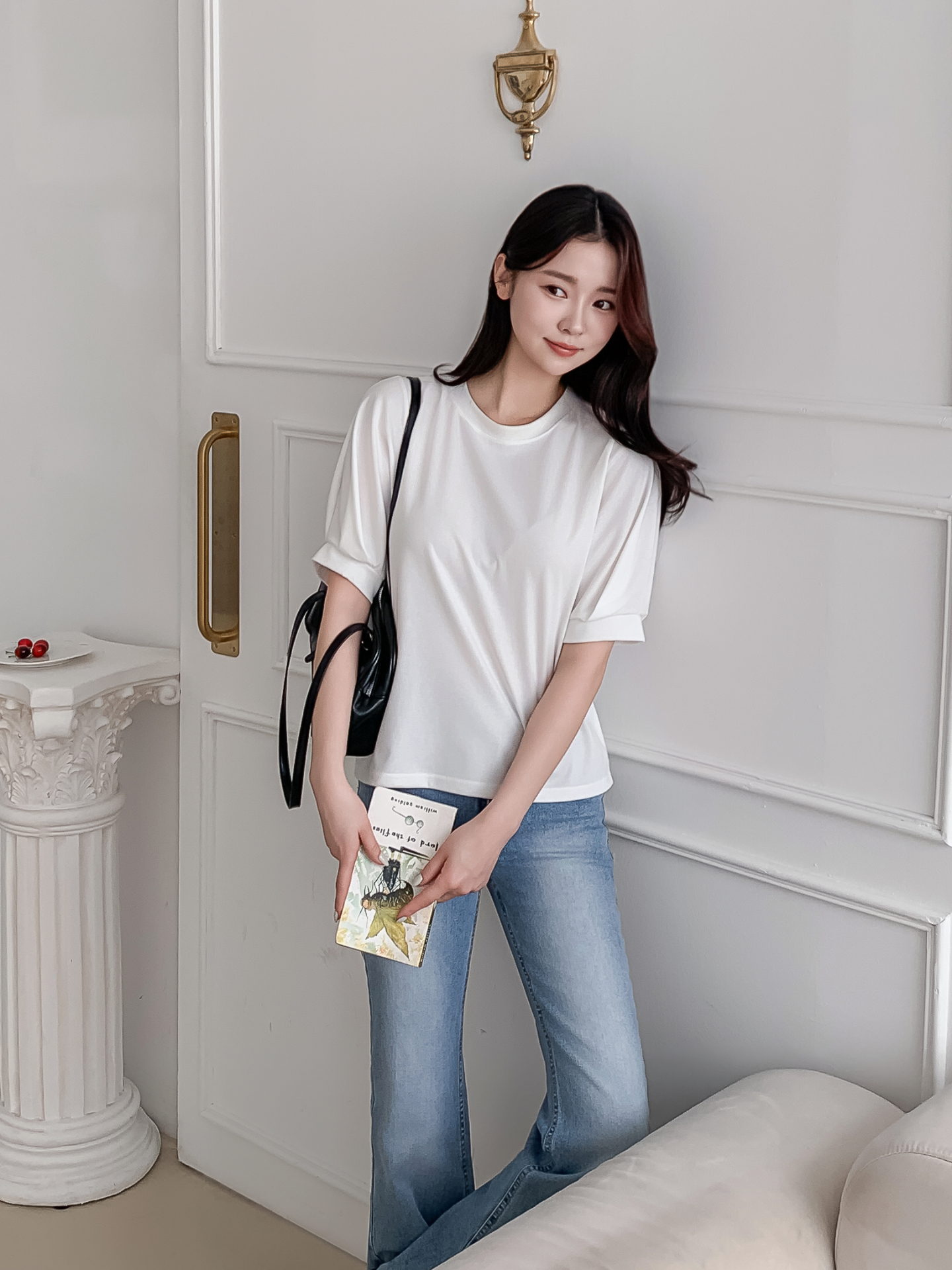 ラウンドネックベーシック半袖ブラウス | 詳細画像6