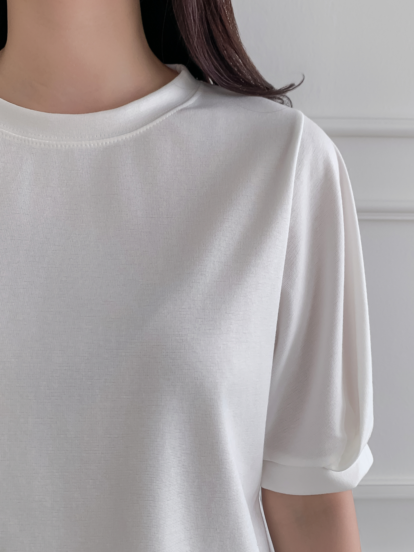 ラウンドネックベーシック半袖ブラウス | 詳細画像15