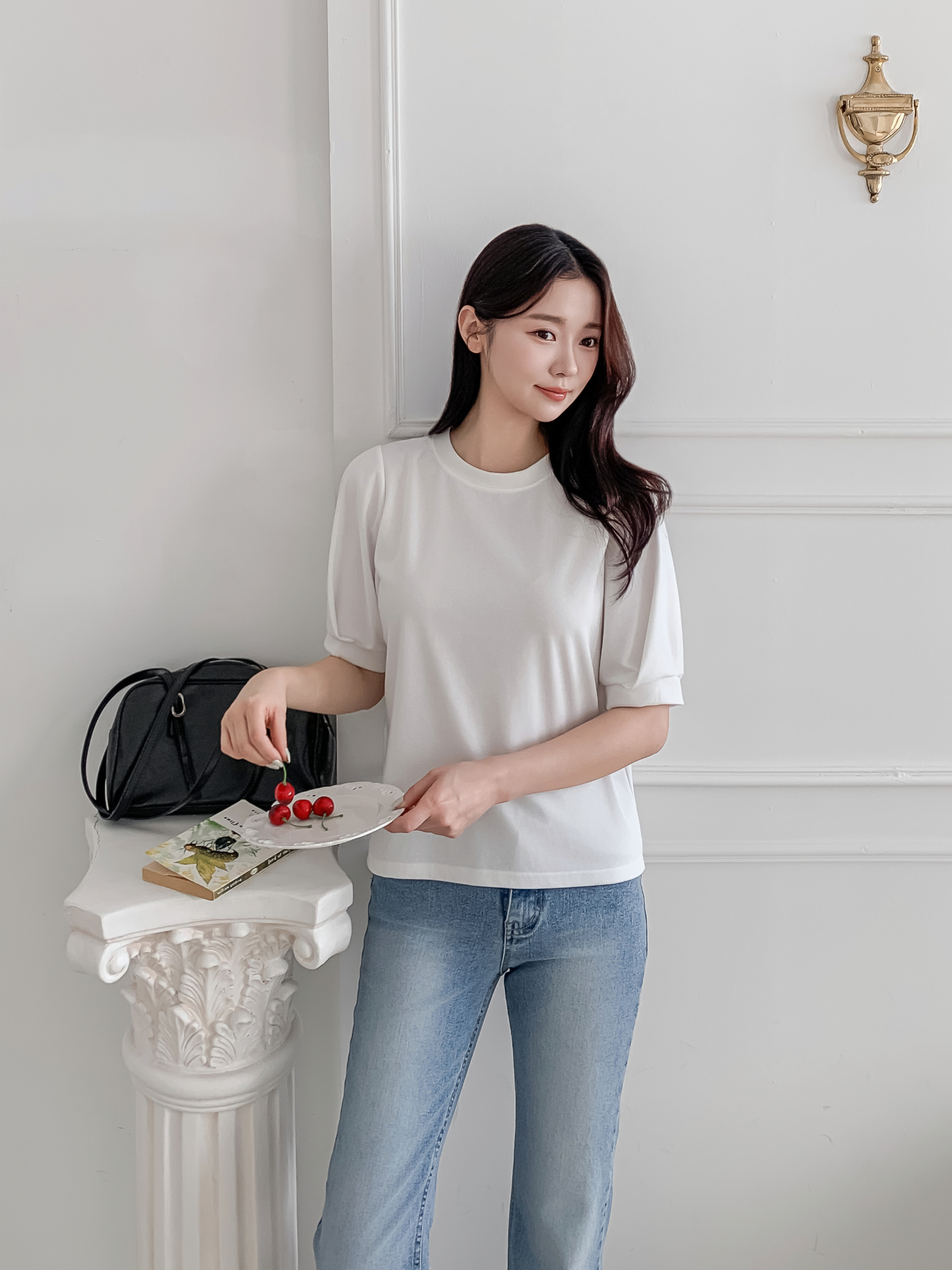 ラウンドネックベーシック半袖ブラウス | 詳細画像8