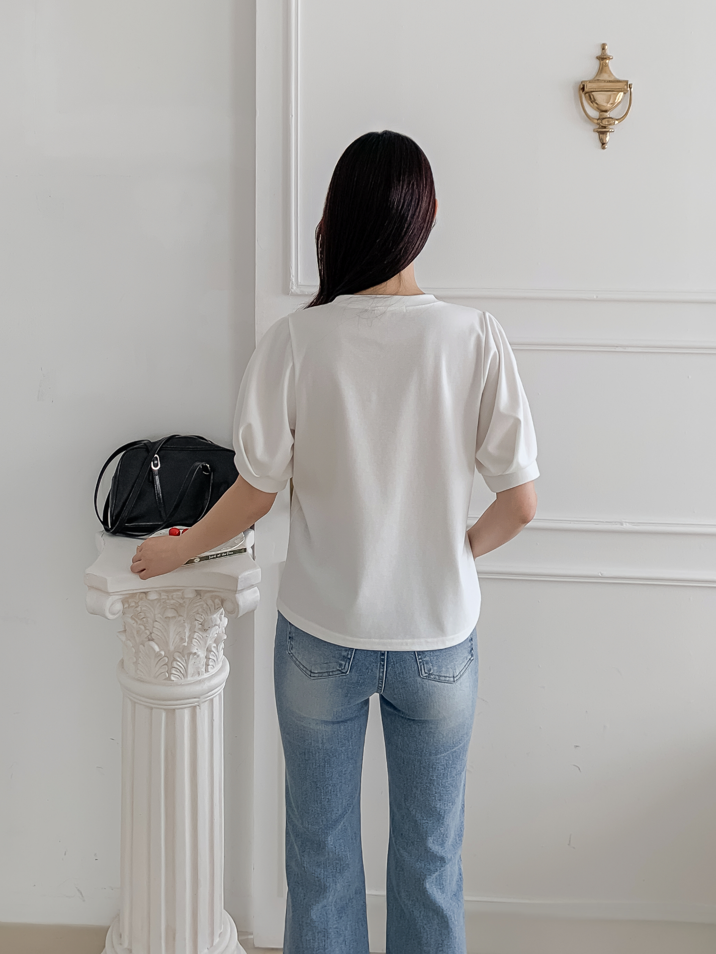 ラウンドネックベーシック半袖ブラウス | 詳細画像11