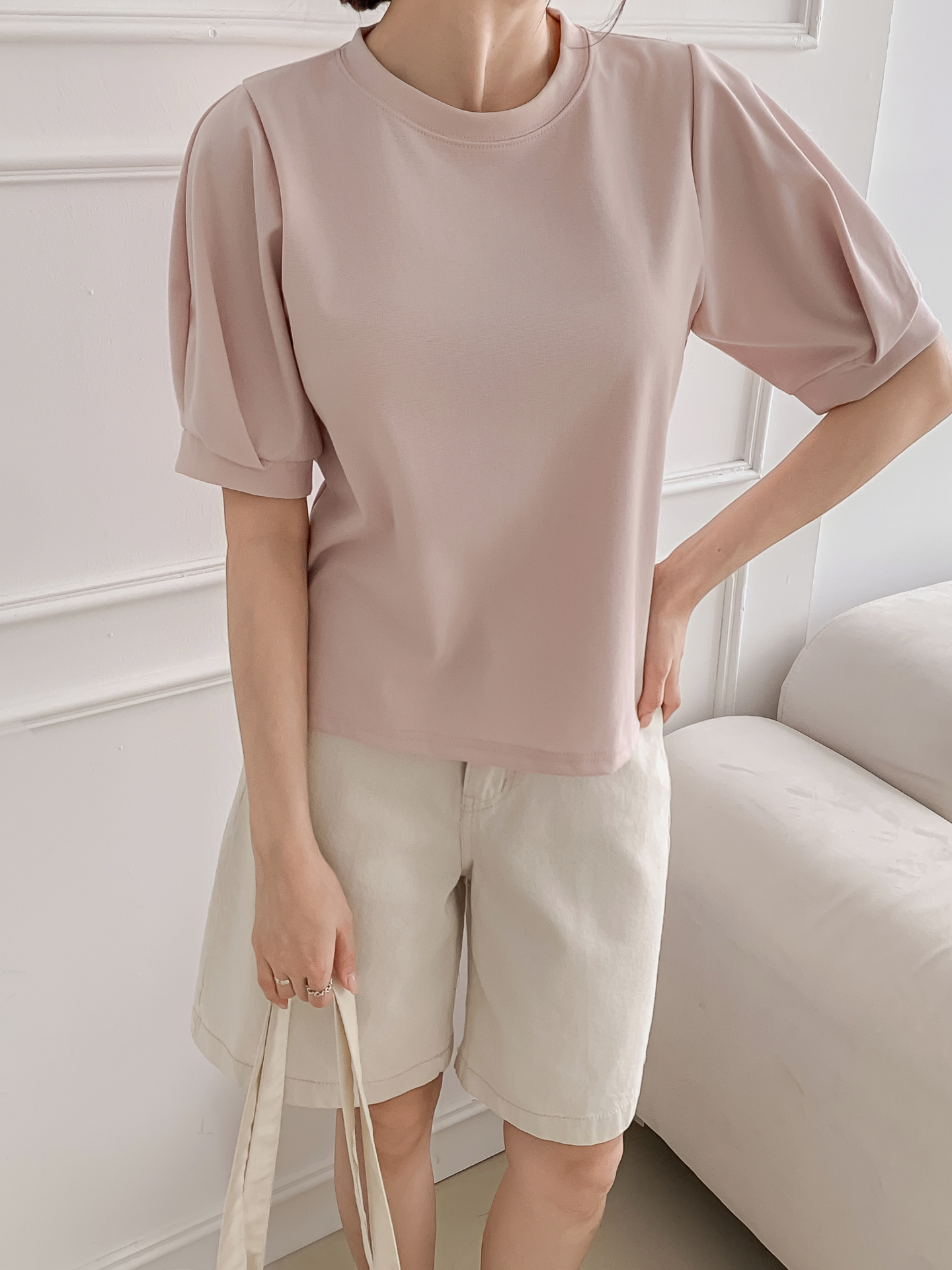 ラウンドネックベーシック半袖ブラウス | 詳細画像28