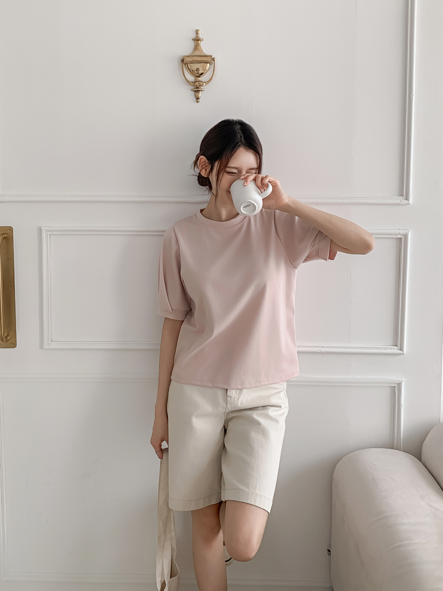 ラウンドネックベーシック半袖ブラウス | 詳細画像19