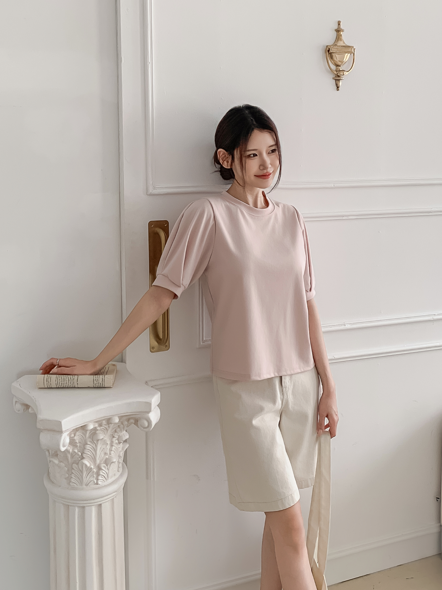 ラウンドネックベーシック半袖ブラウス | 詳細画像21