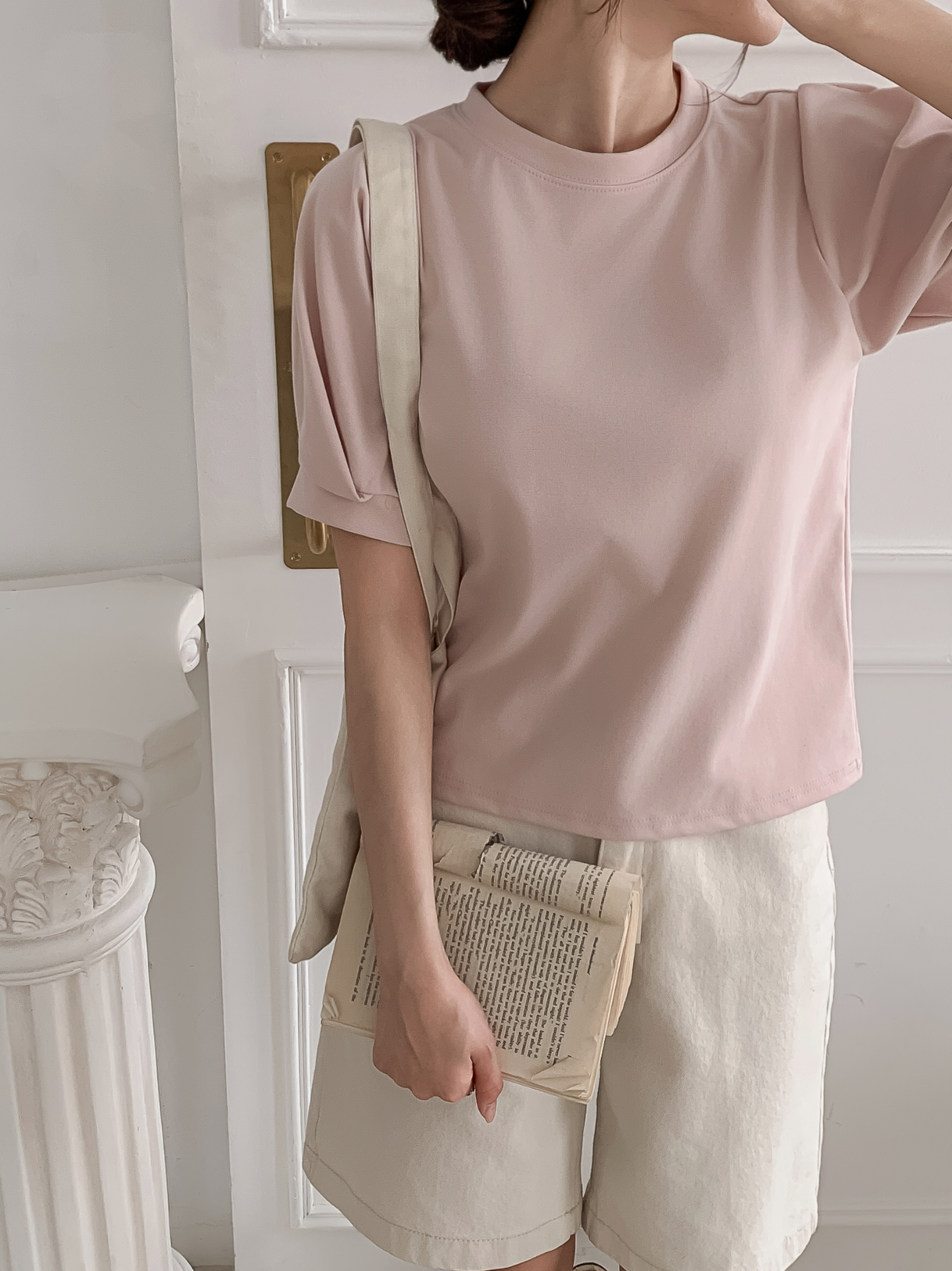 ラウンドネックベーシック半袖ブラウス | 詳細画像29