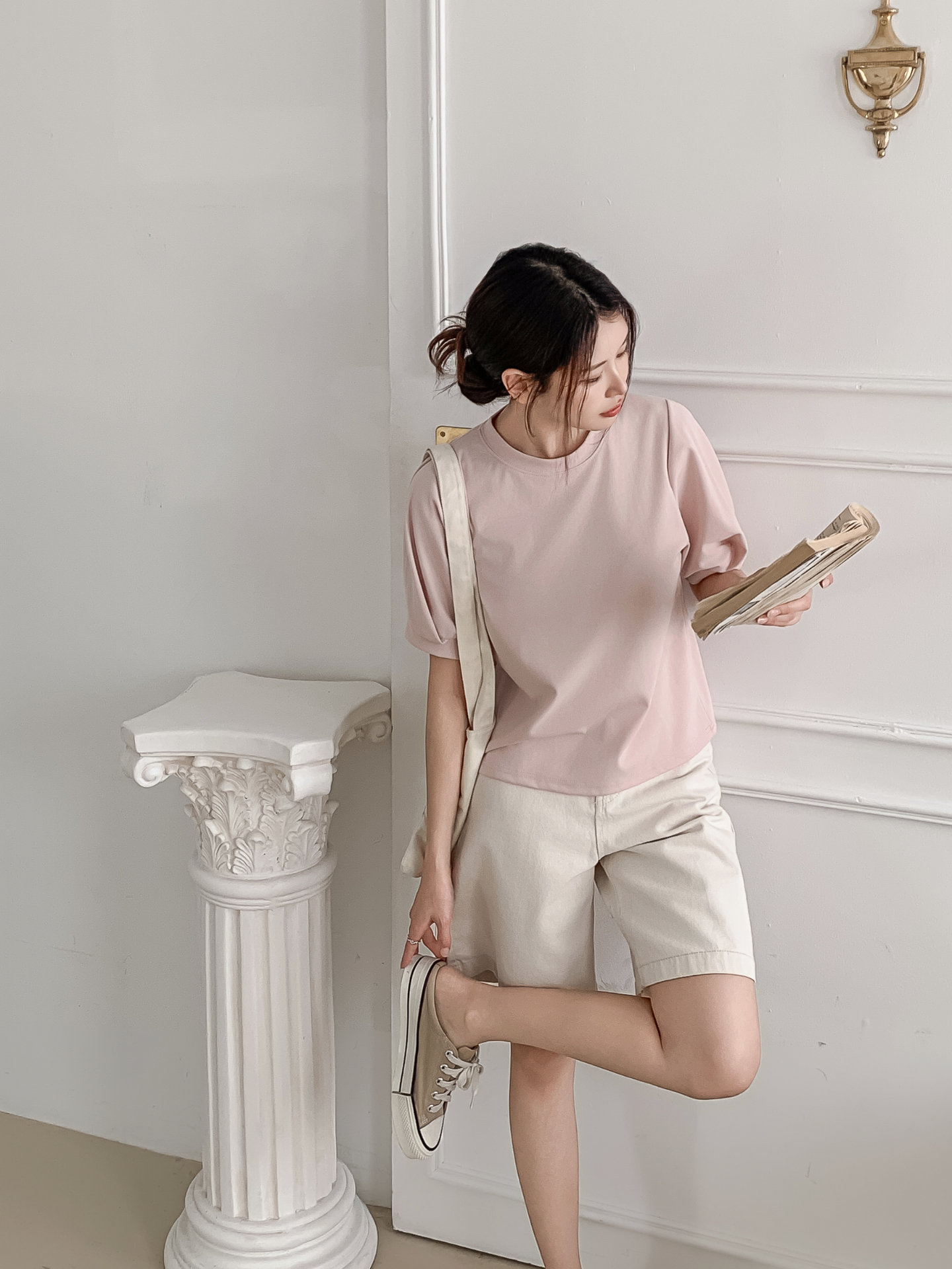 ラウンドネックベーシック半袖ブラウス | 詳細画像22