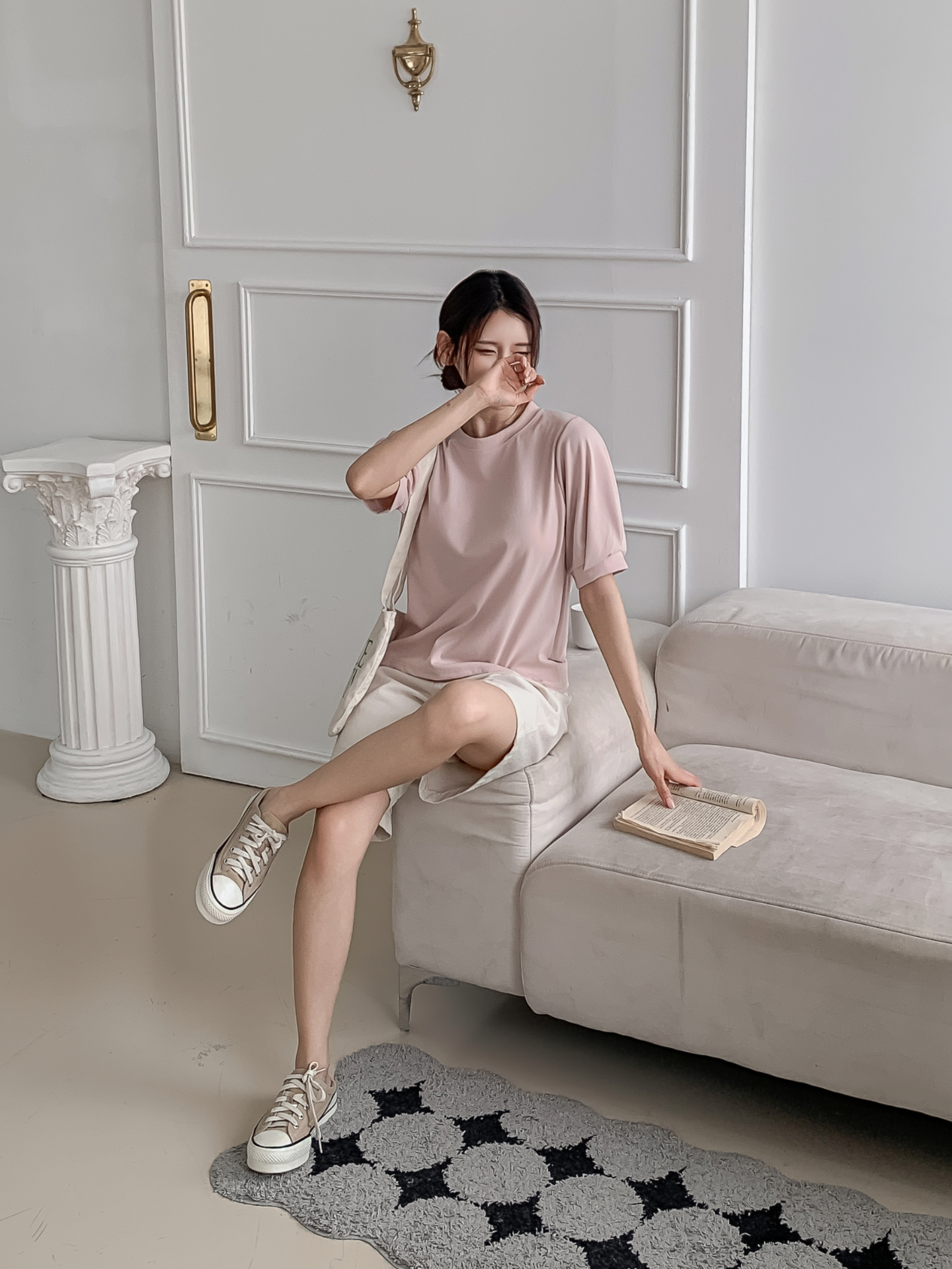 ラウンドネックベーシック半袖ブラウス | 詳細画像25