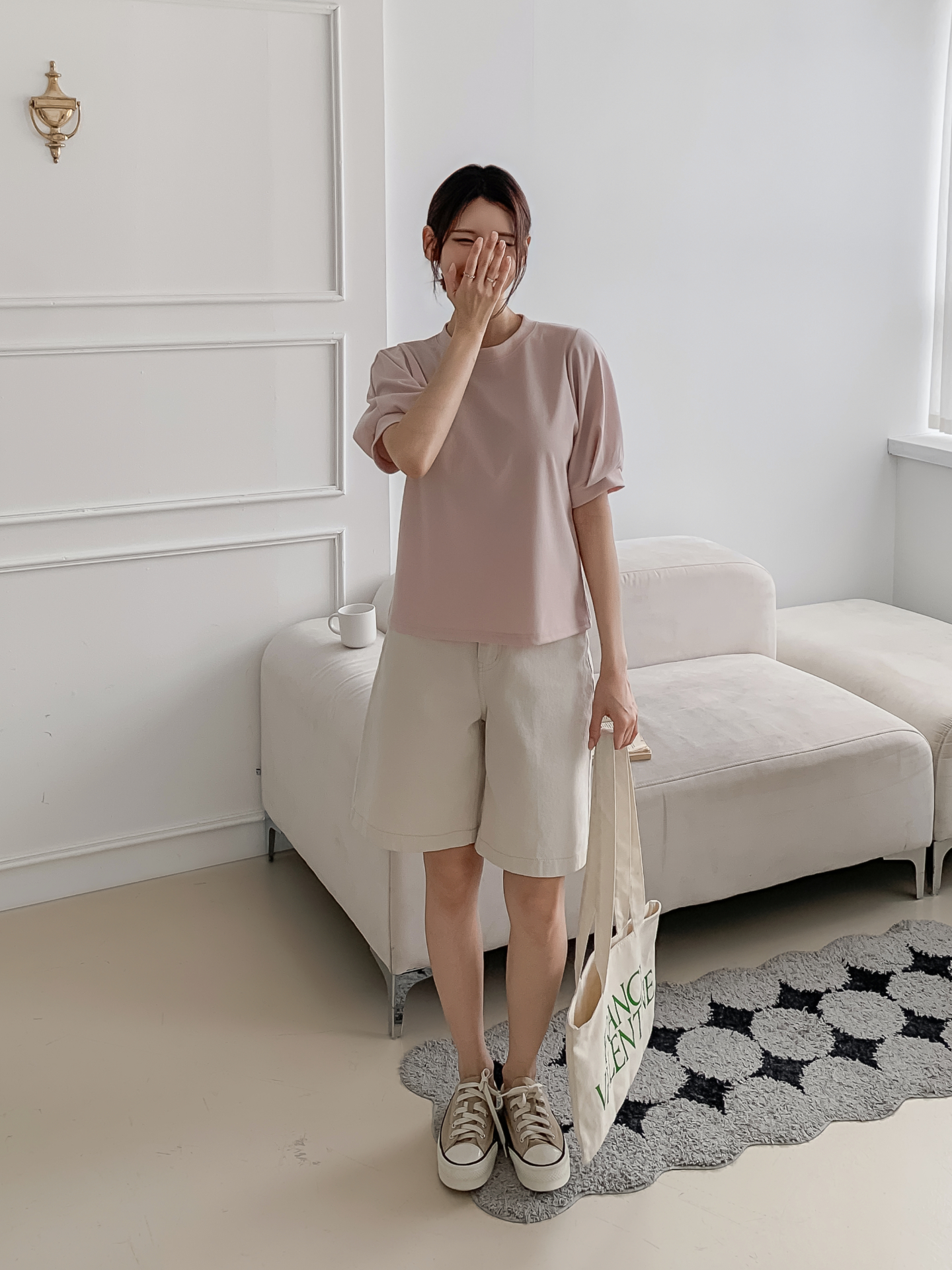 ラウンドネックベーシック半袖ブラウス | 詳細画像24