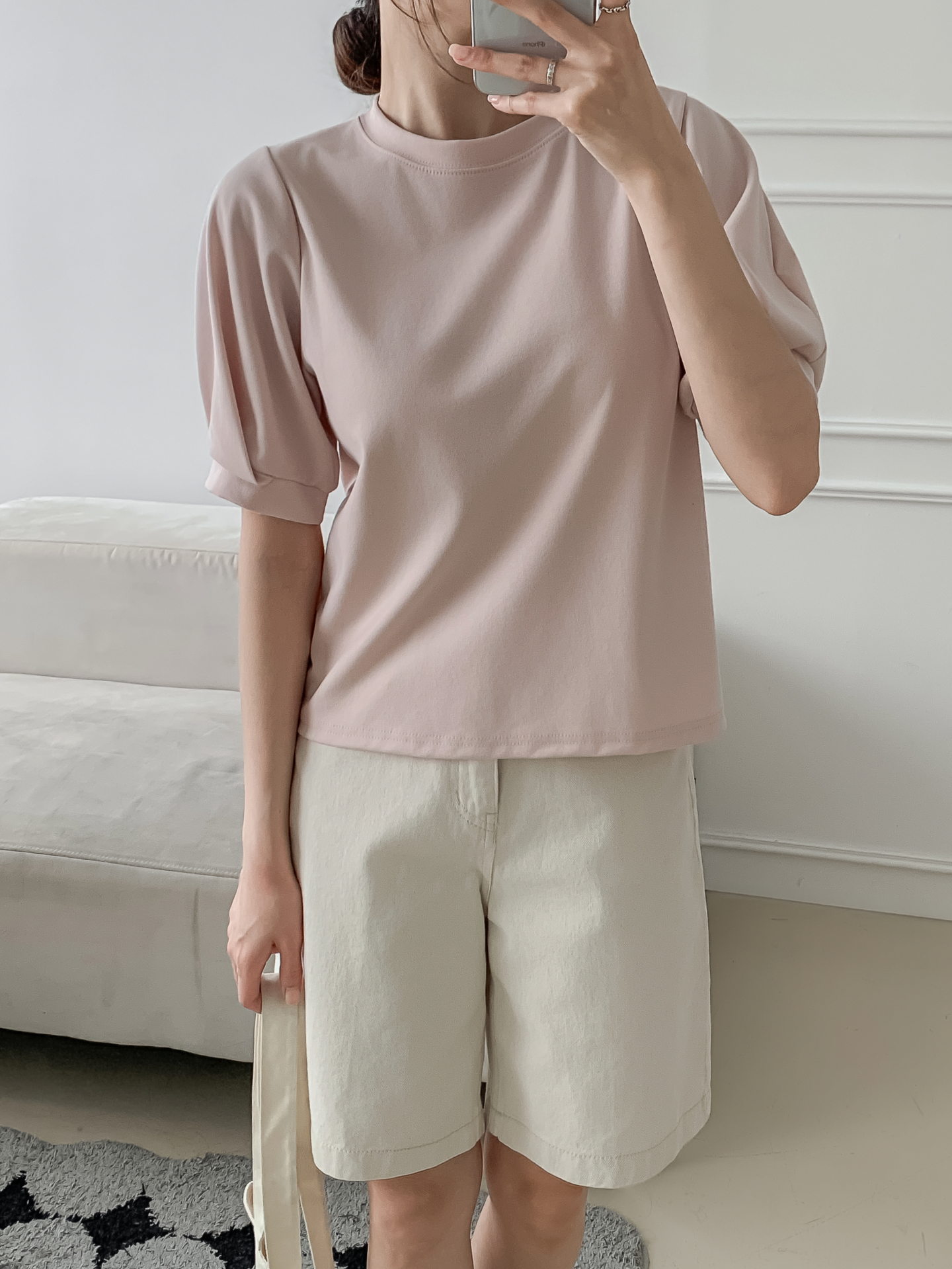 ラウンドネックベーシック半袖ブラウス | 詳細画像34