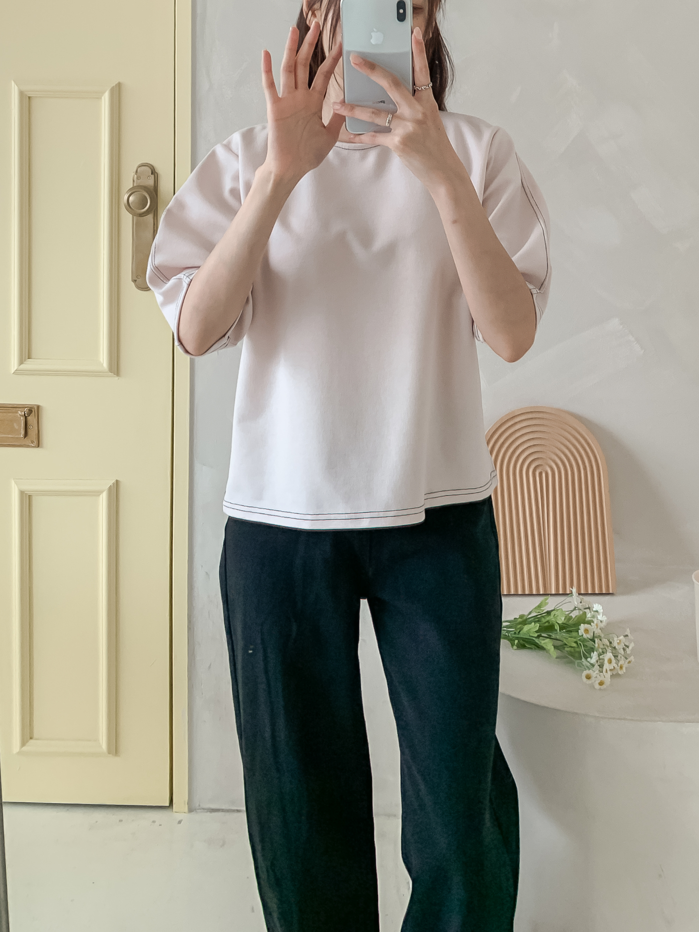 ラウンドネックベーシック半袖ブラウス | 詳細画像5