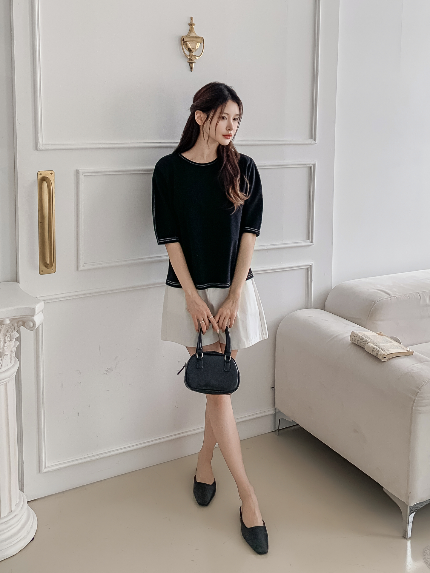 ラウンドネックベーシック半袖ブラウス | 詳細画像18