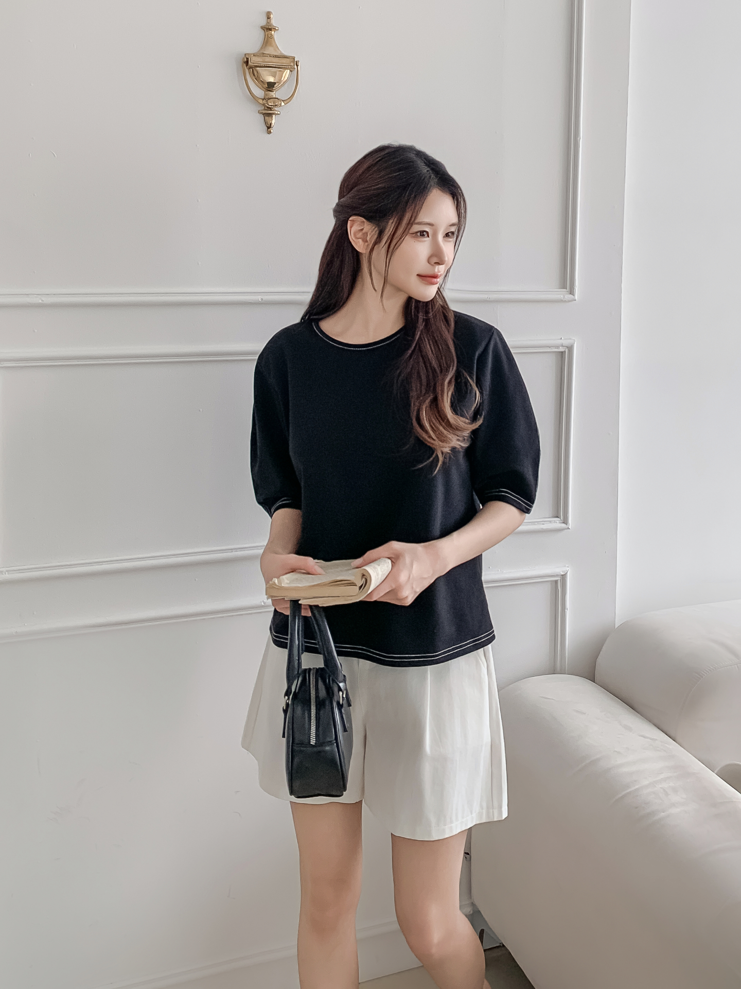 ラウンドネックベーシック半袖ブラウス | 詳細画像20