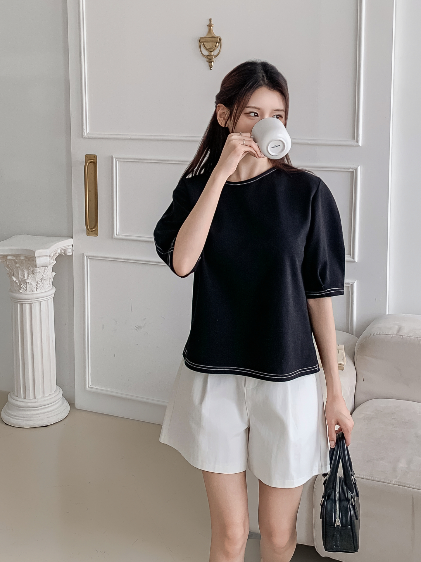 ラウンドネックベーシック半袖ブラウス | 詳細画像24