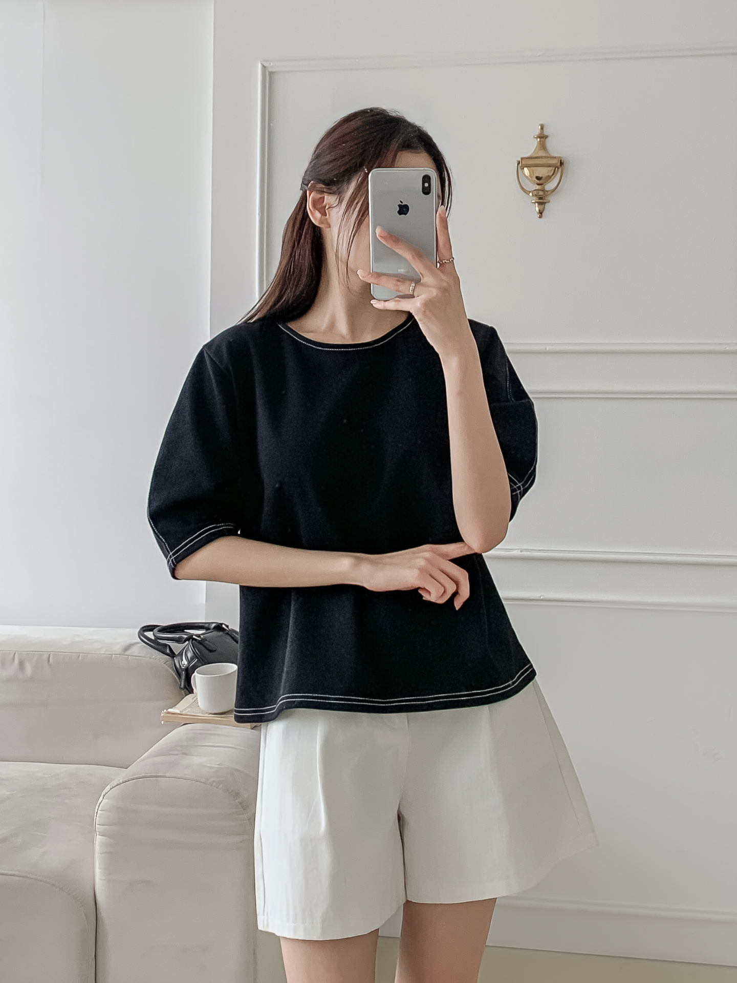 ラウンドネックベーシック半袖ブラウス | 詳細画像28