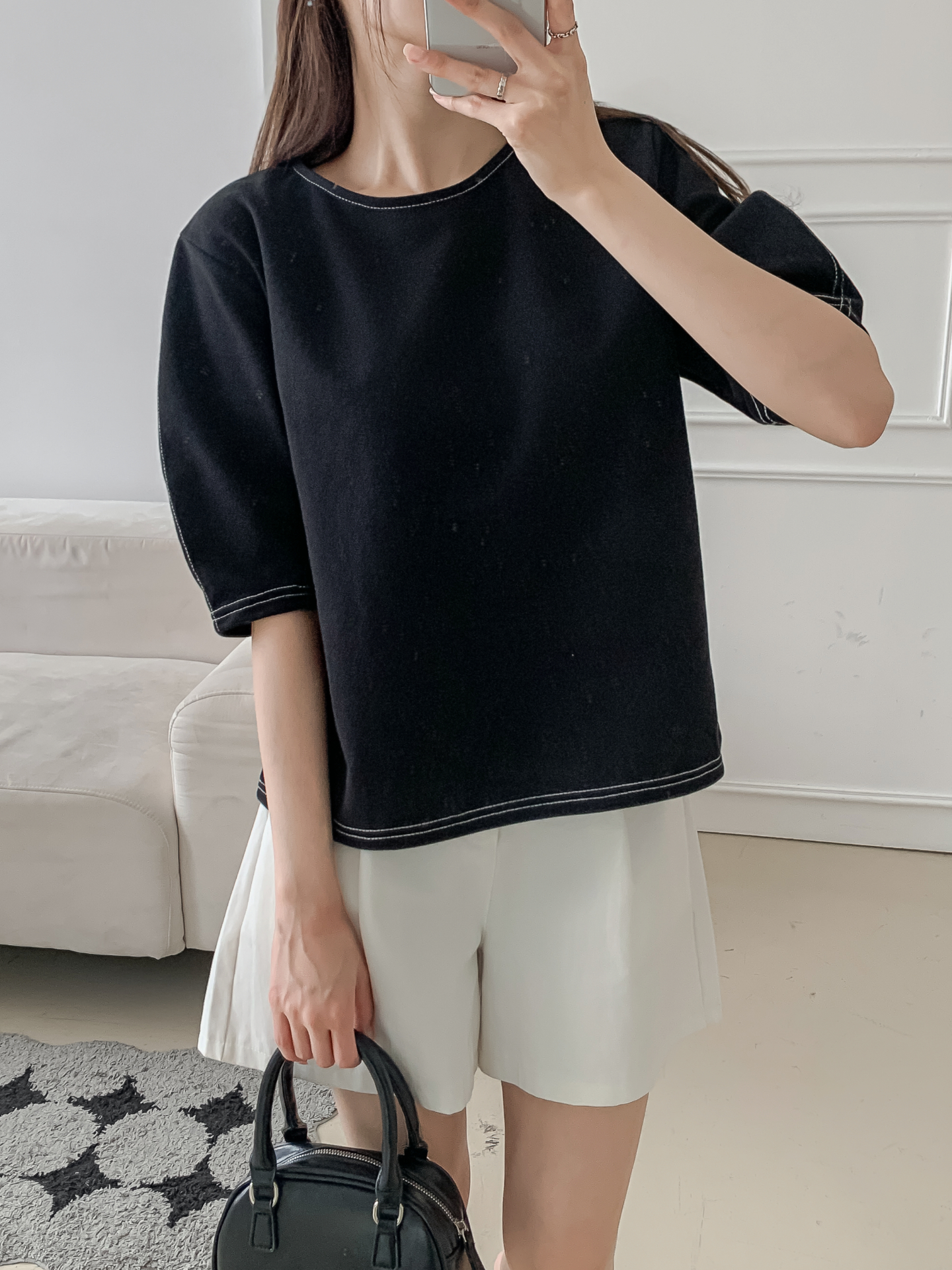 ラウンドネックベーシック半袖ブラウス | 詳細画像34