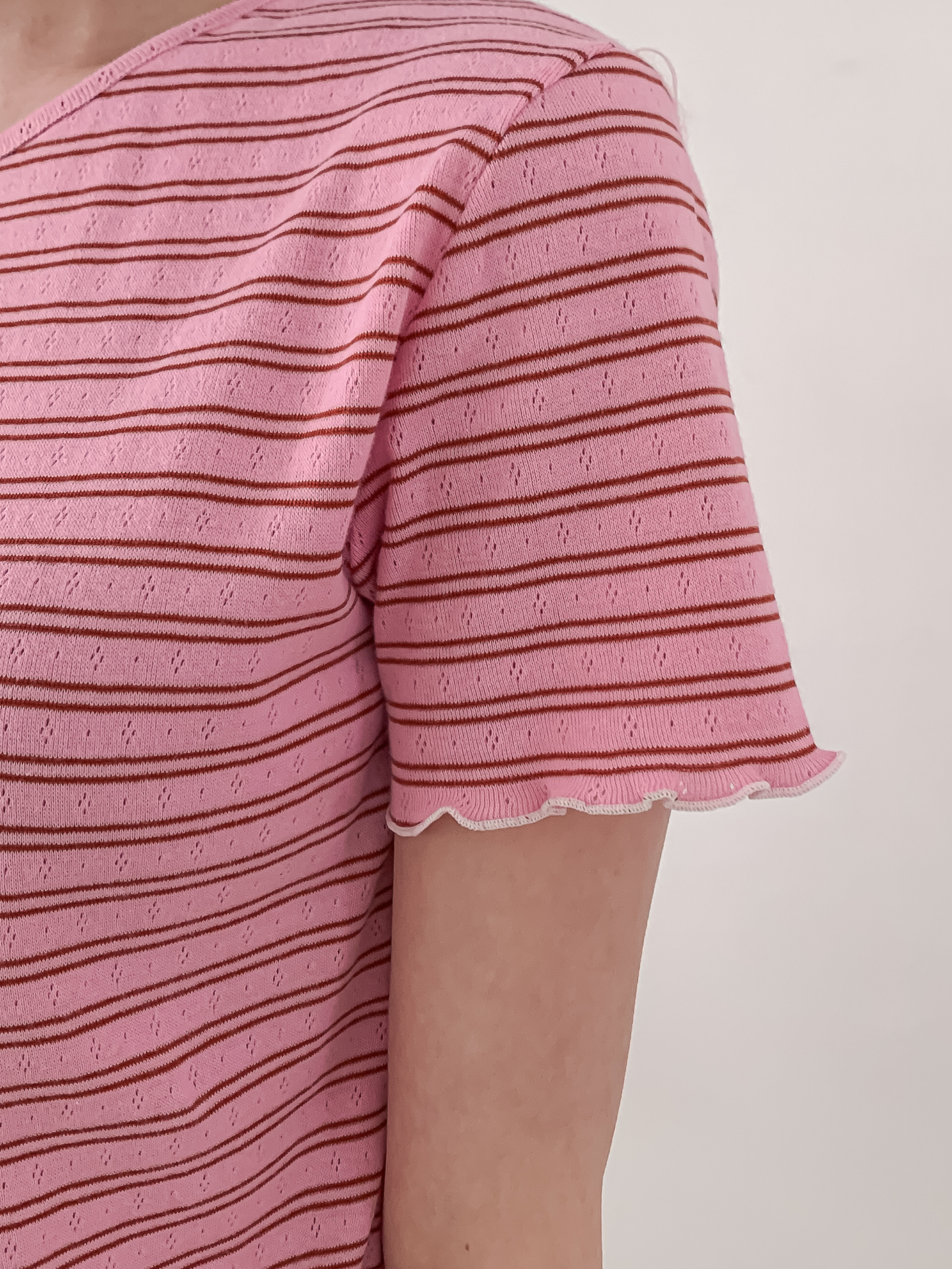 ラウンドネックベーシック半袖ボーダー配色Tシャツ | 詳細画像27