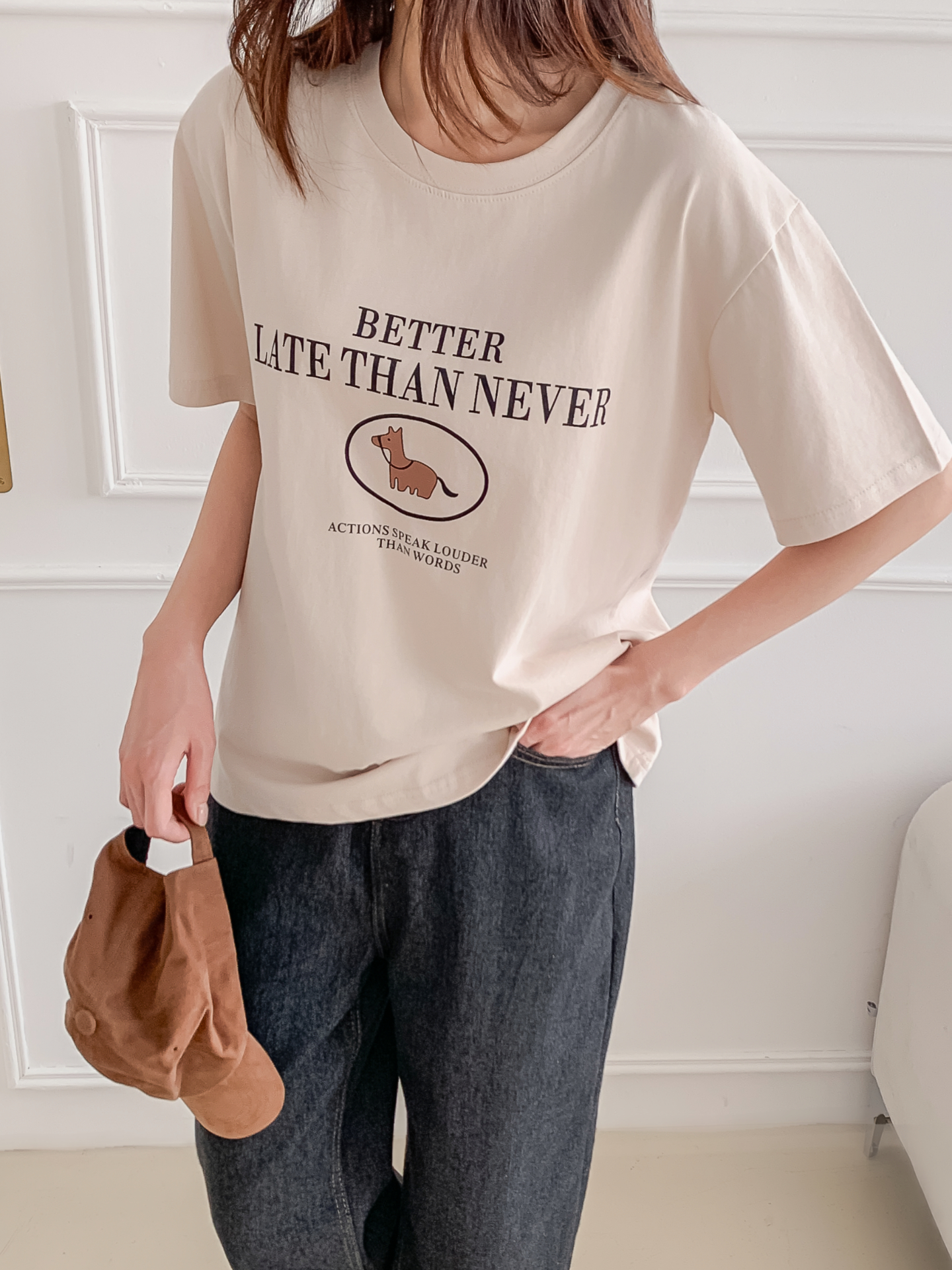 コットンラウンドネックベーシック半袖ロゴTシャツ | 詳細画像12