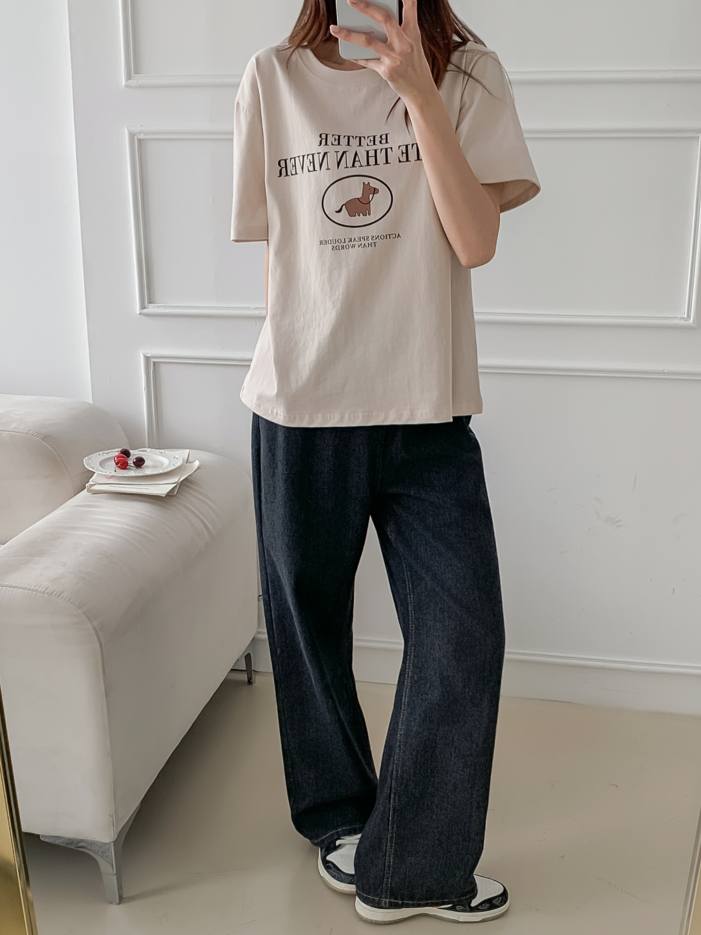 コットンラウンドネックベーシック半袖ロゴTシャツ | 詳細画像11