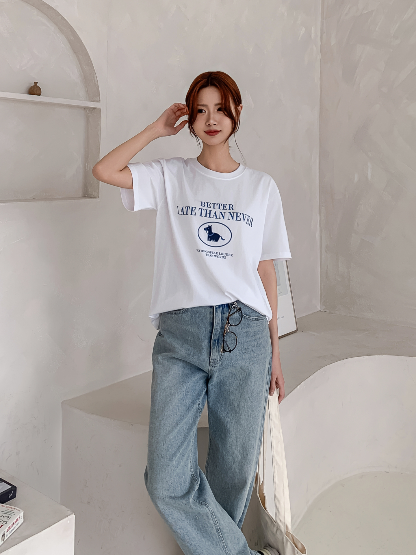 コットンラウンドネックベーシック半袖ロゴTシャツ | 詳細画像16