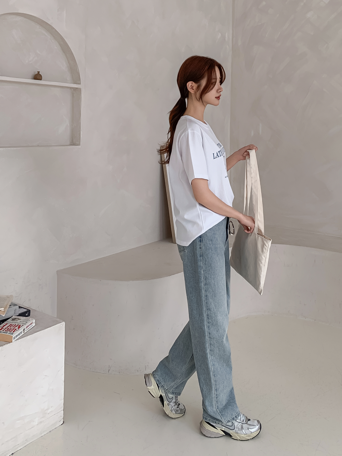 コットンラウンドネックベーシック半袖ロゴTシャツ | 詳細画像17