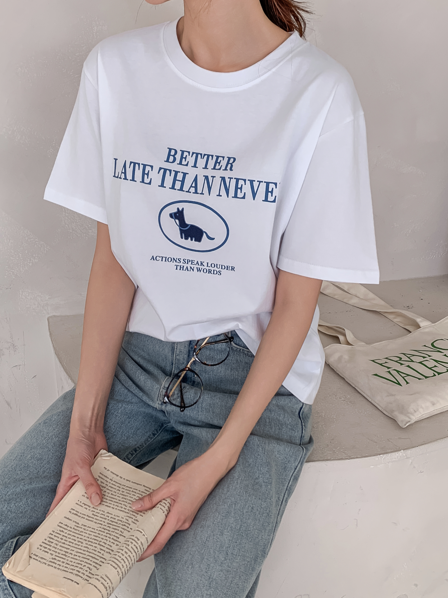 コットンラウンドネックベーシック半袖ロゴTシャツ | 詳細画像27