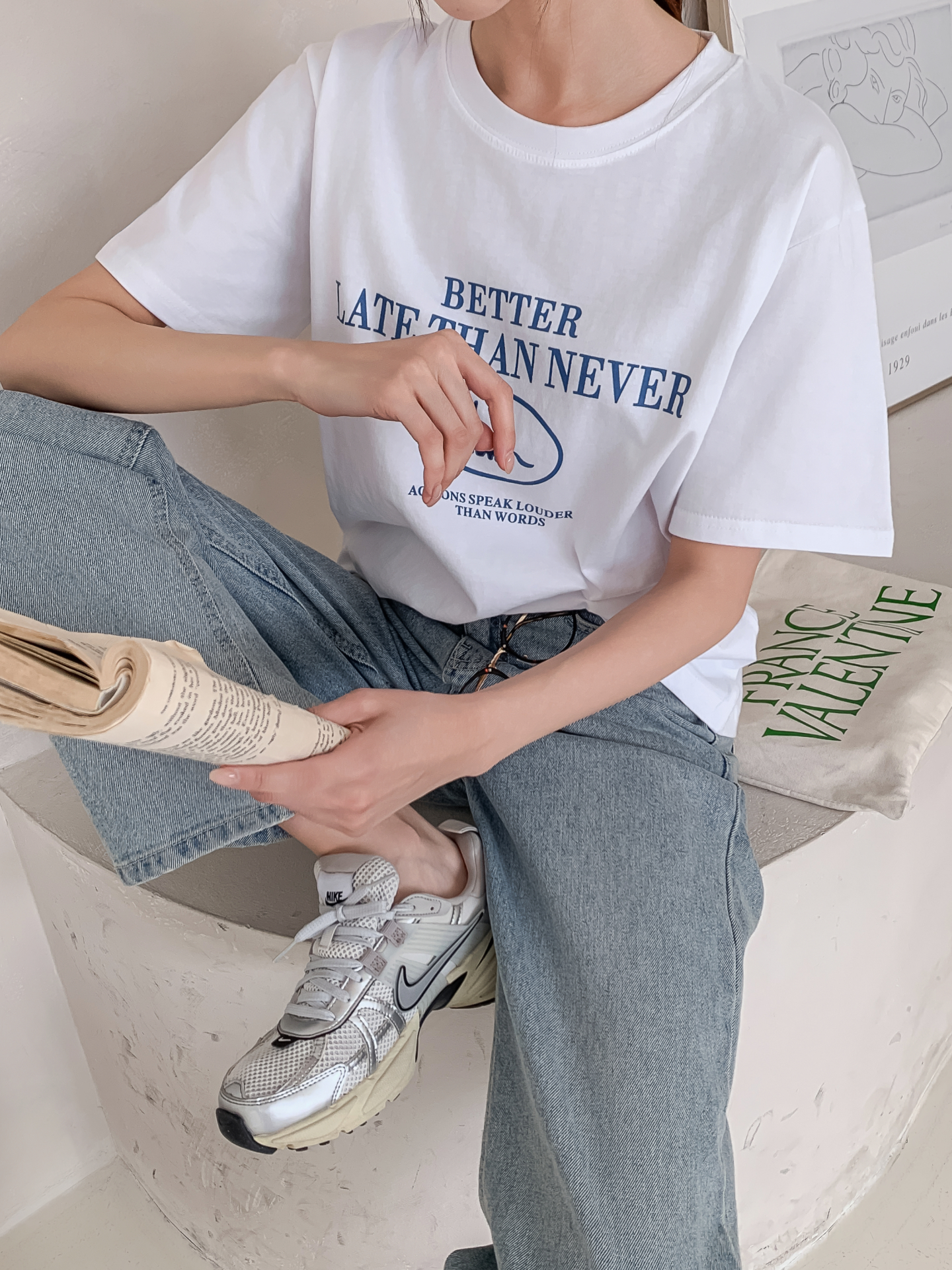 コットンラウンドネックベーシック半袖ロゴTシャツ | 詳細画像28