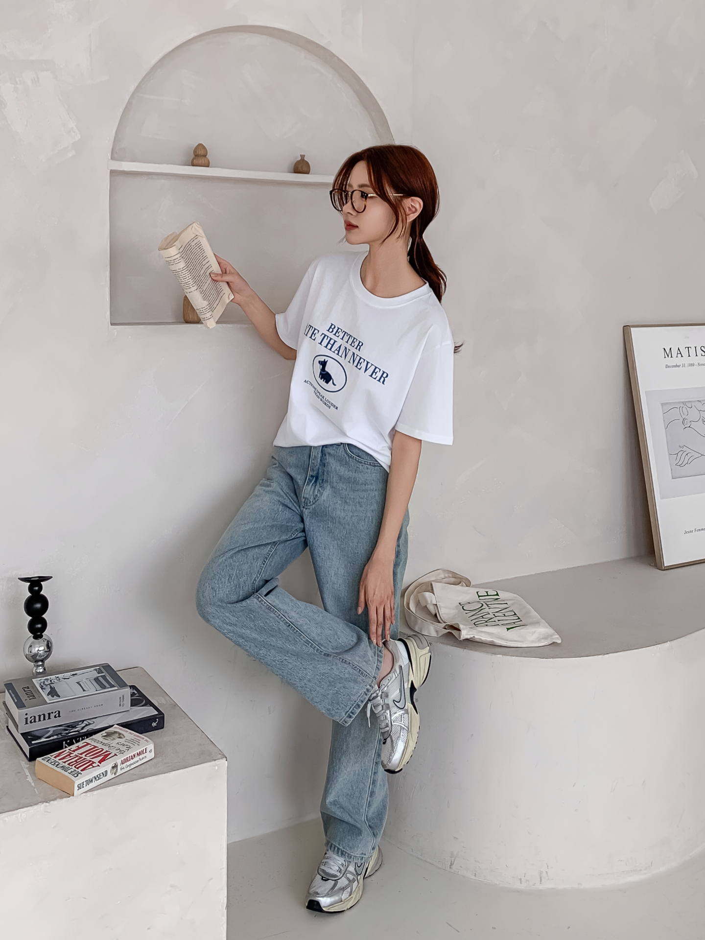 コットンラウンドネックベーシック半袖ロゴTシャツ | 詳細画像22