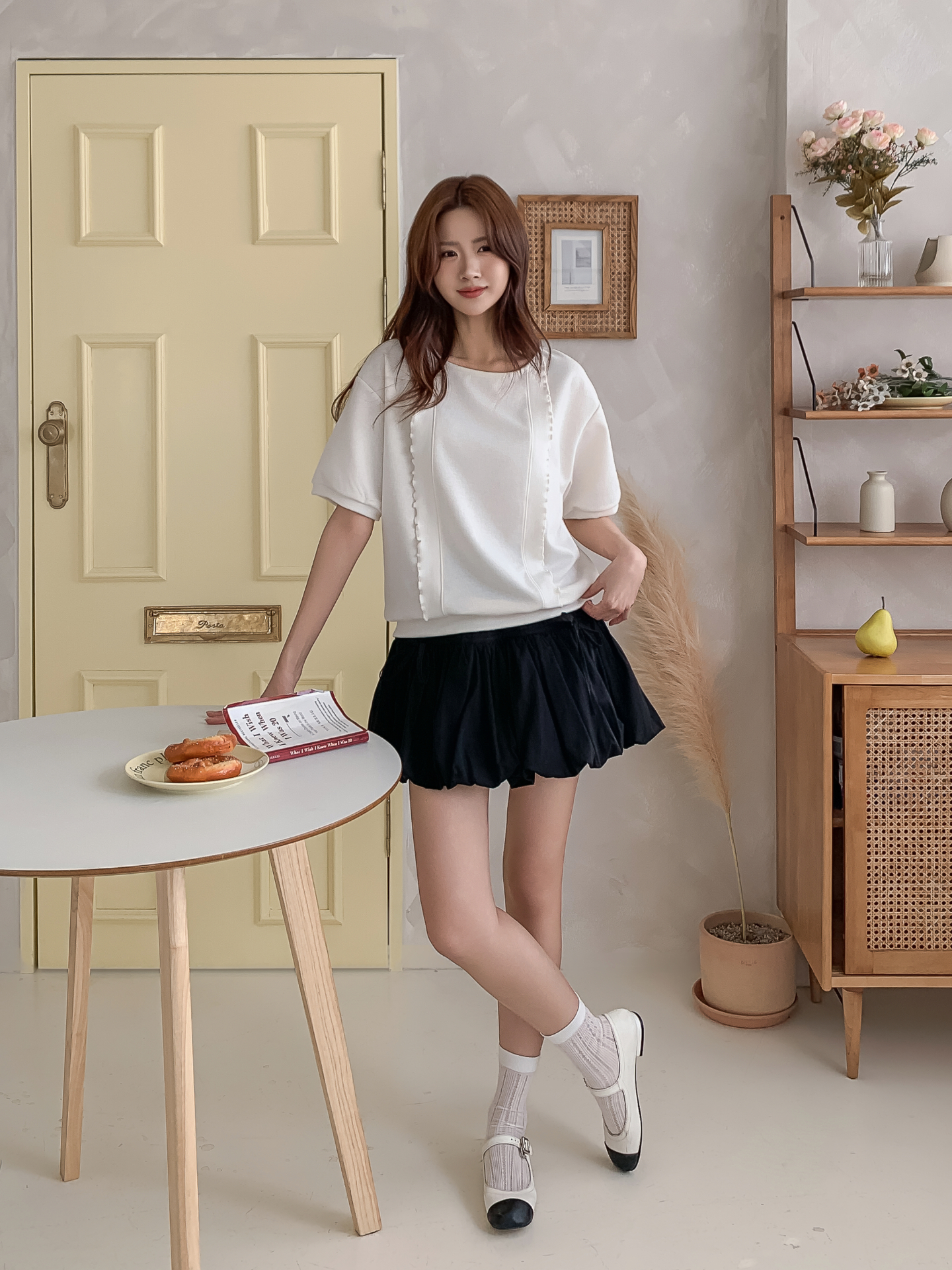 ラウンドネックベーシック半袖ブラウス | 詳細画像6