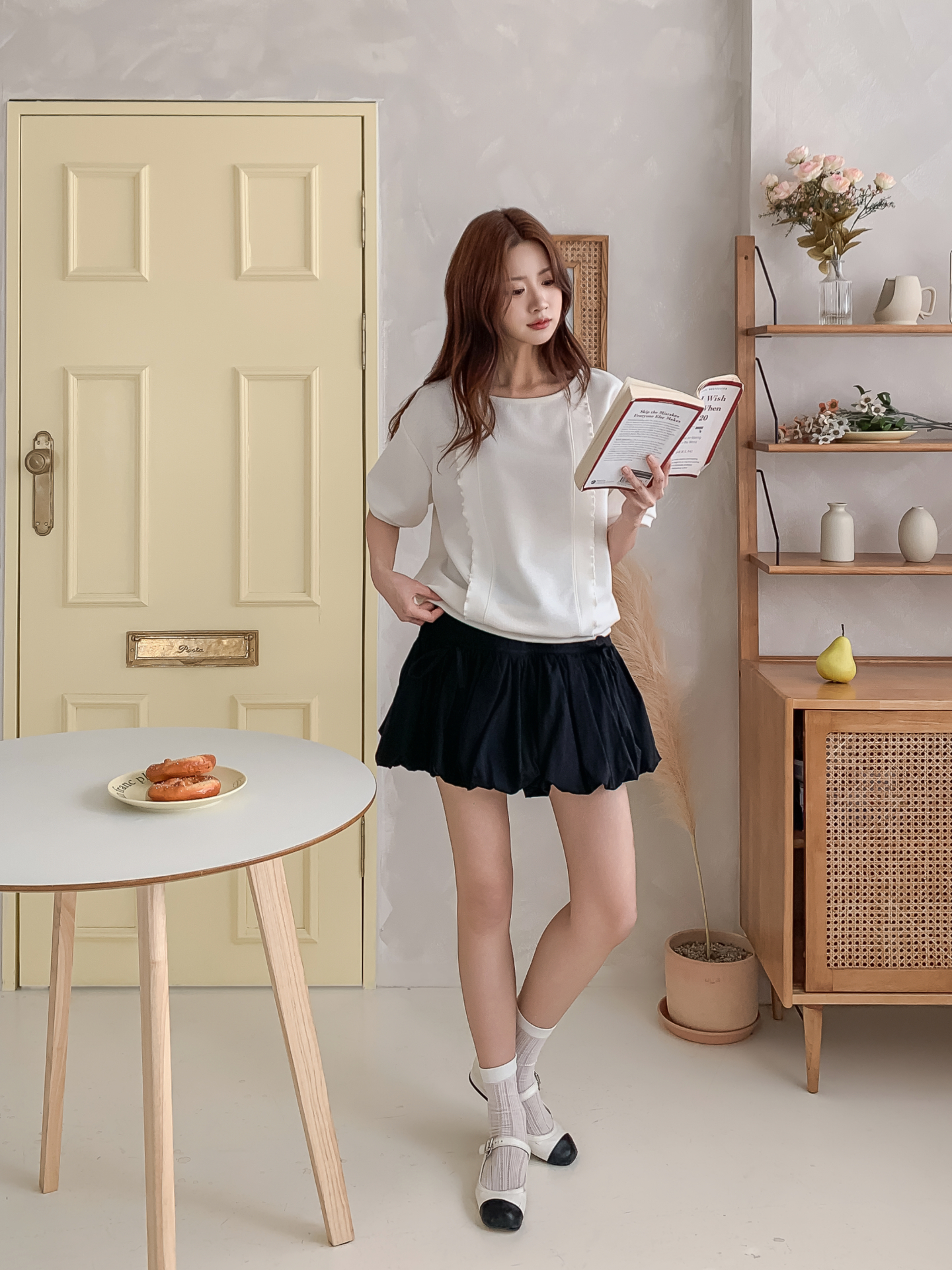 ラウンドネックベーシック半袖ブラウス | 詳細画像7