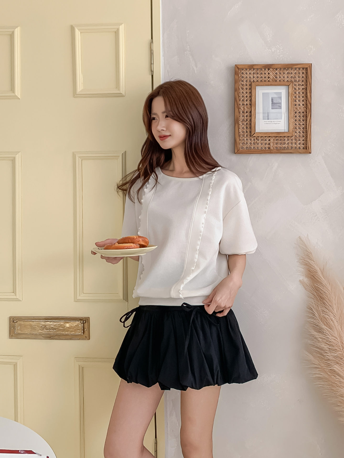 ラウンドネックベーシック半袖ブラウス | 詳細画像11