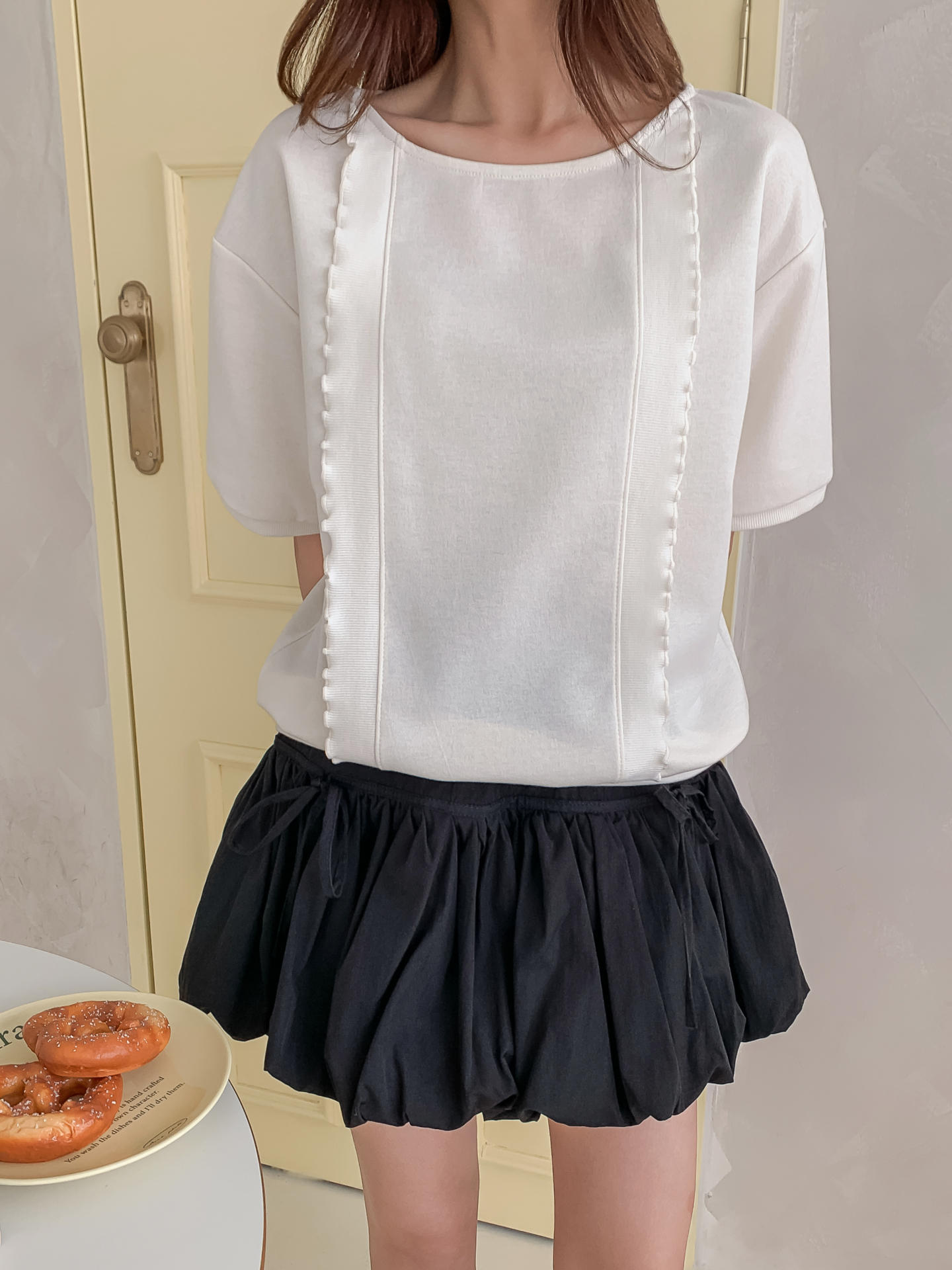 ラウンドネックベーシック半袖ブラウス | 詳細画像13