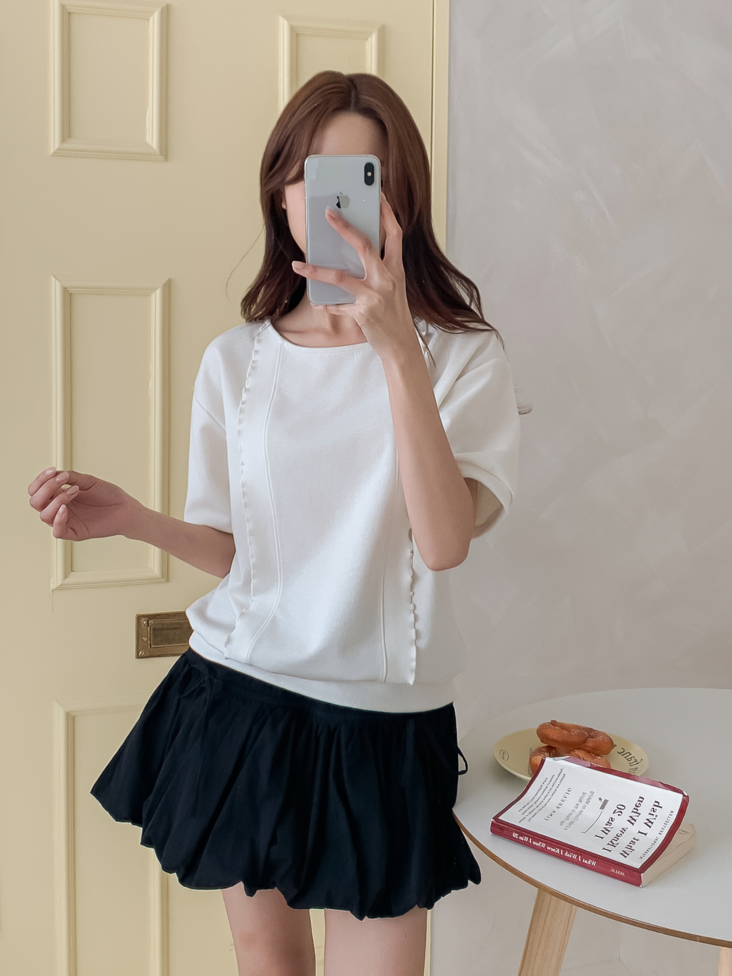 ラウンドネックベーシック半袖ブラウス | 詳細画像2