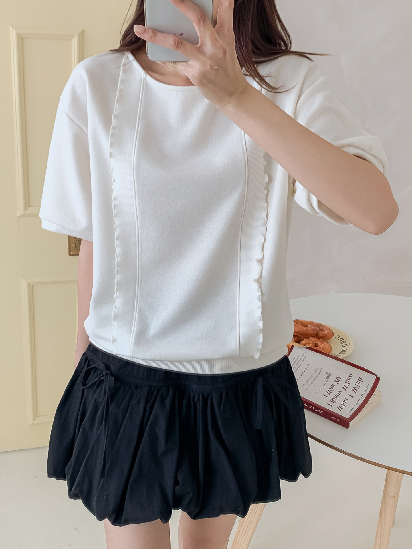 ラウンドネックベーシック半袖ブラウス | 詳細画像4