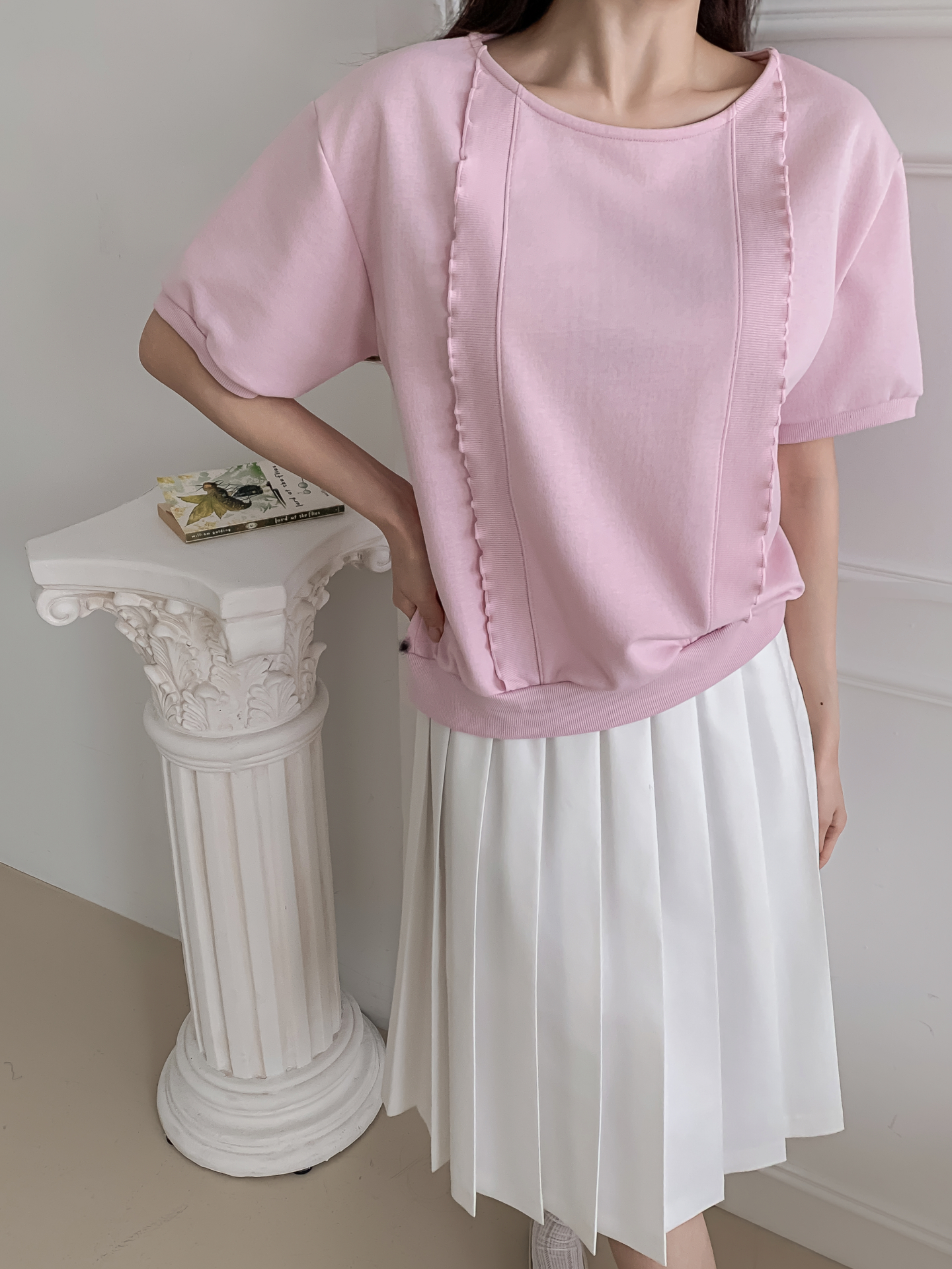 ラウンドネックベーシック半袖ブラウス | 詳細画像23