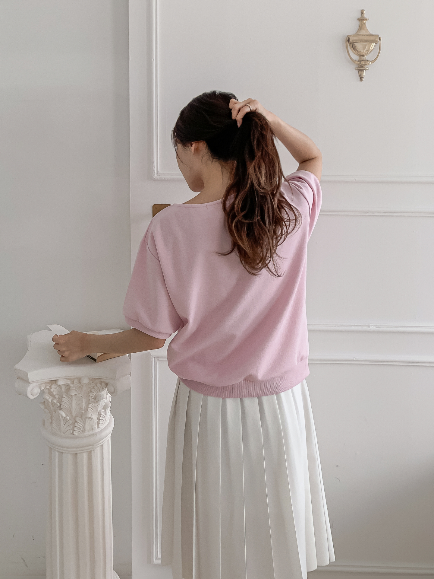 ラウンドネックベーシック半袖ブラウス | 詳細画像24