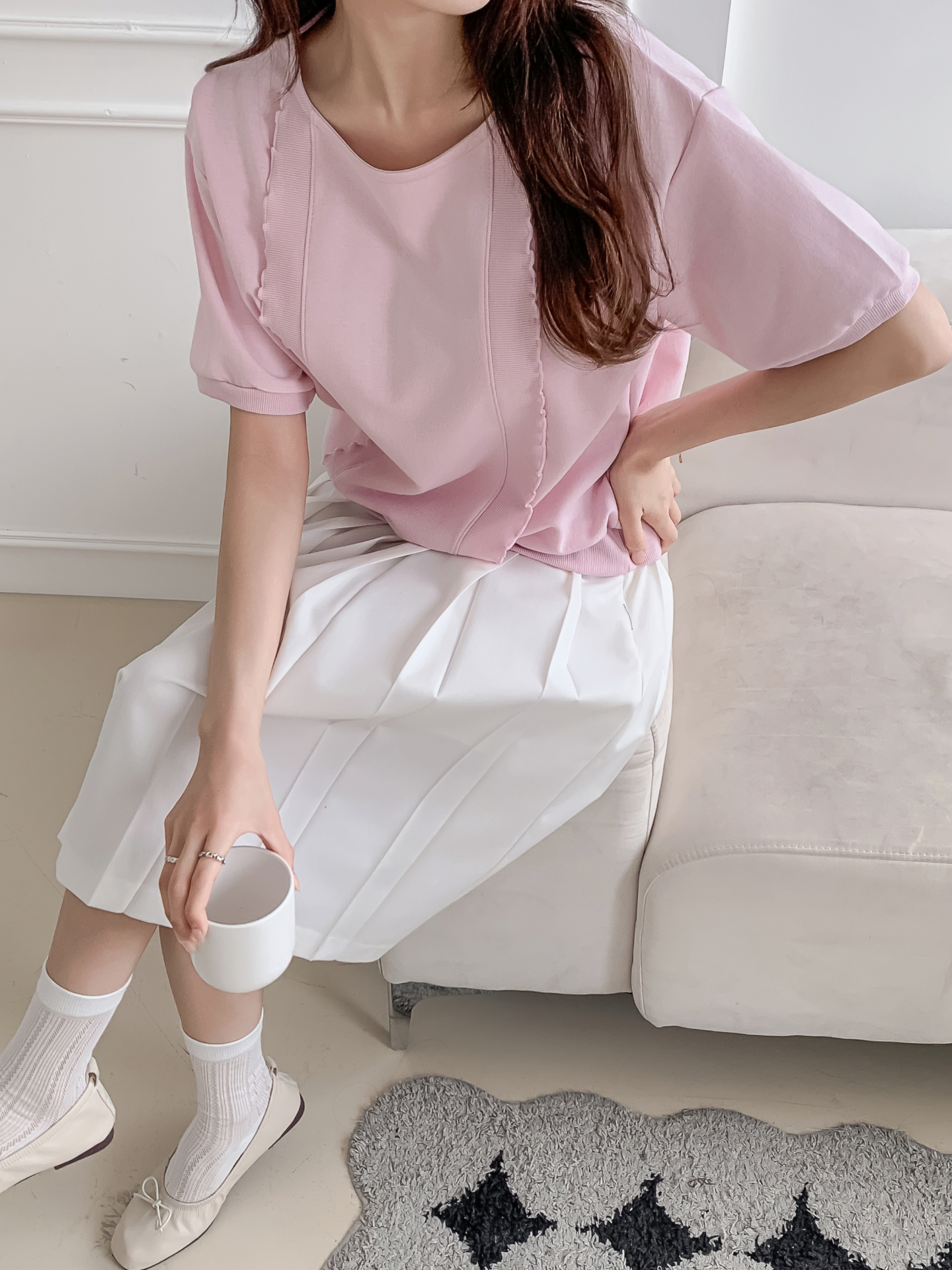 ラウンドネックベーシック半袖ブラウス | 詳細画像25