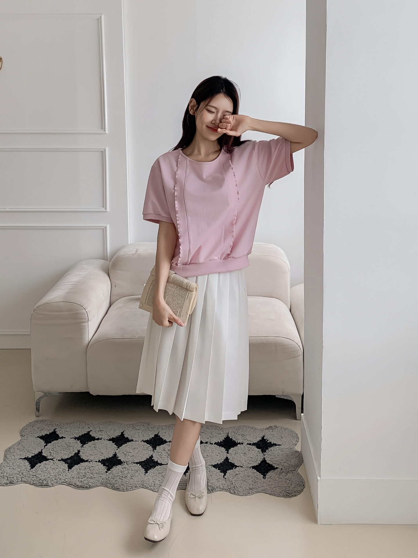 ラウンドネックベーシック半袖ブラウス | 詳細画像19