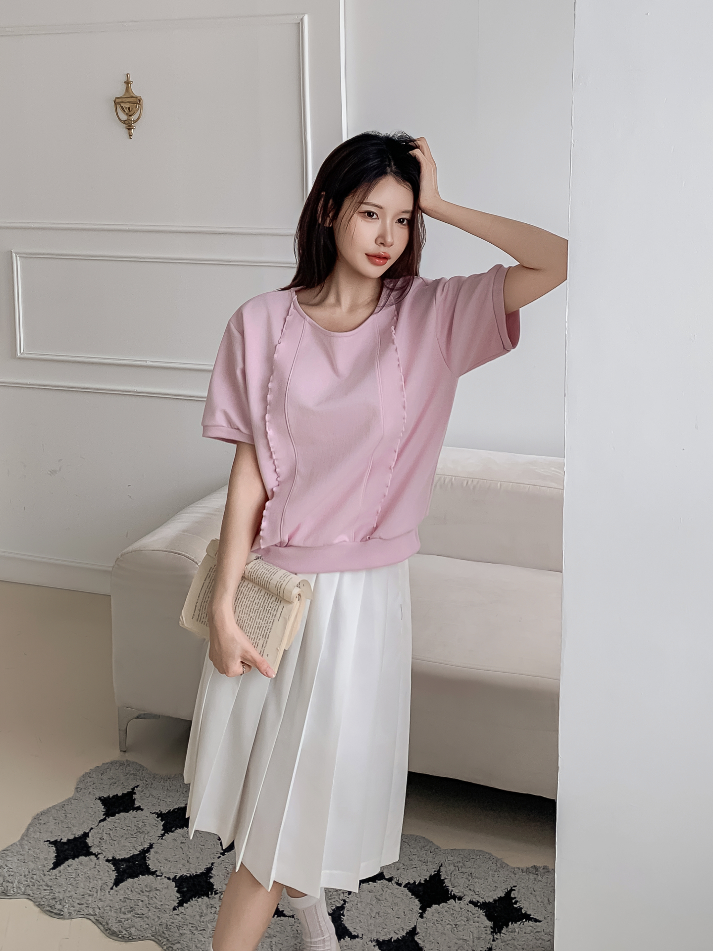 ラウンドネックベーシック半袖ブラウス | 詳細画像20