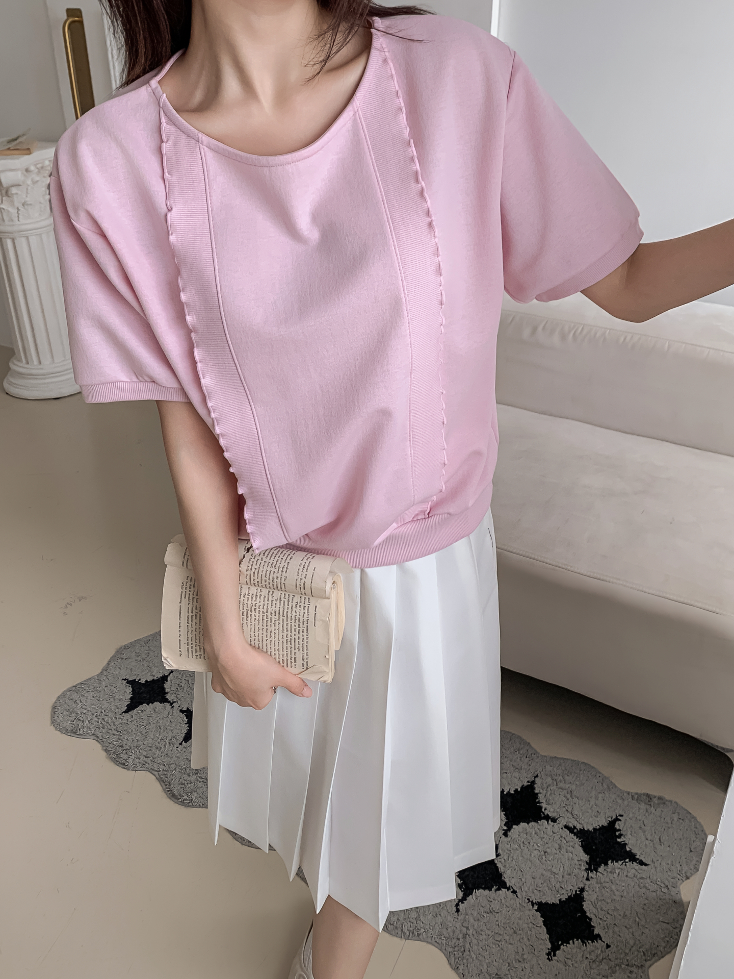 ラウンドネックベーシック半袖ブラウス | 詳細画像27