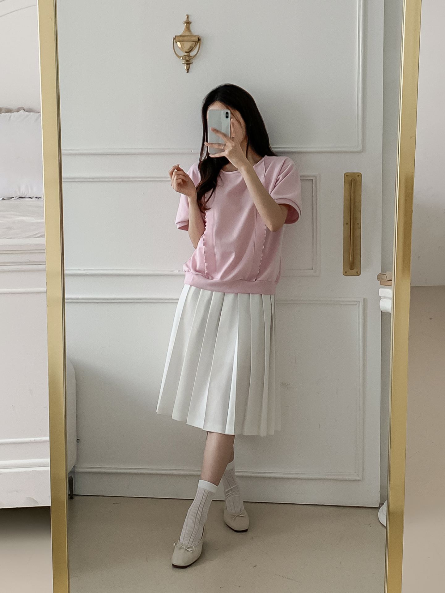 ラウンドネックベーシック半袖ブラウス | 詳細画像29