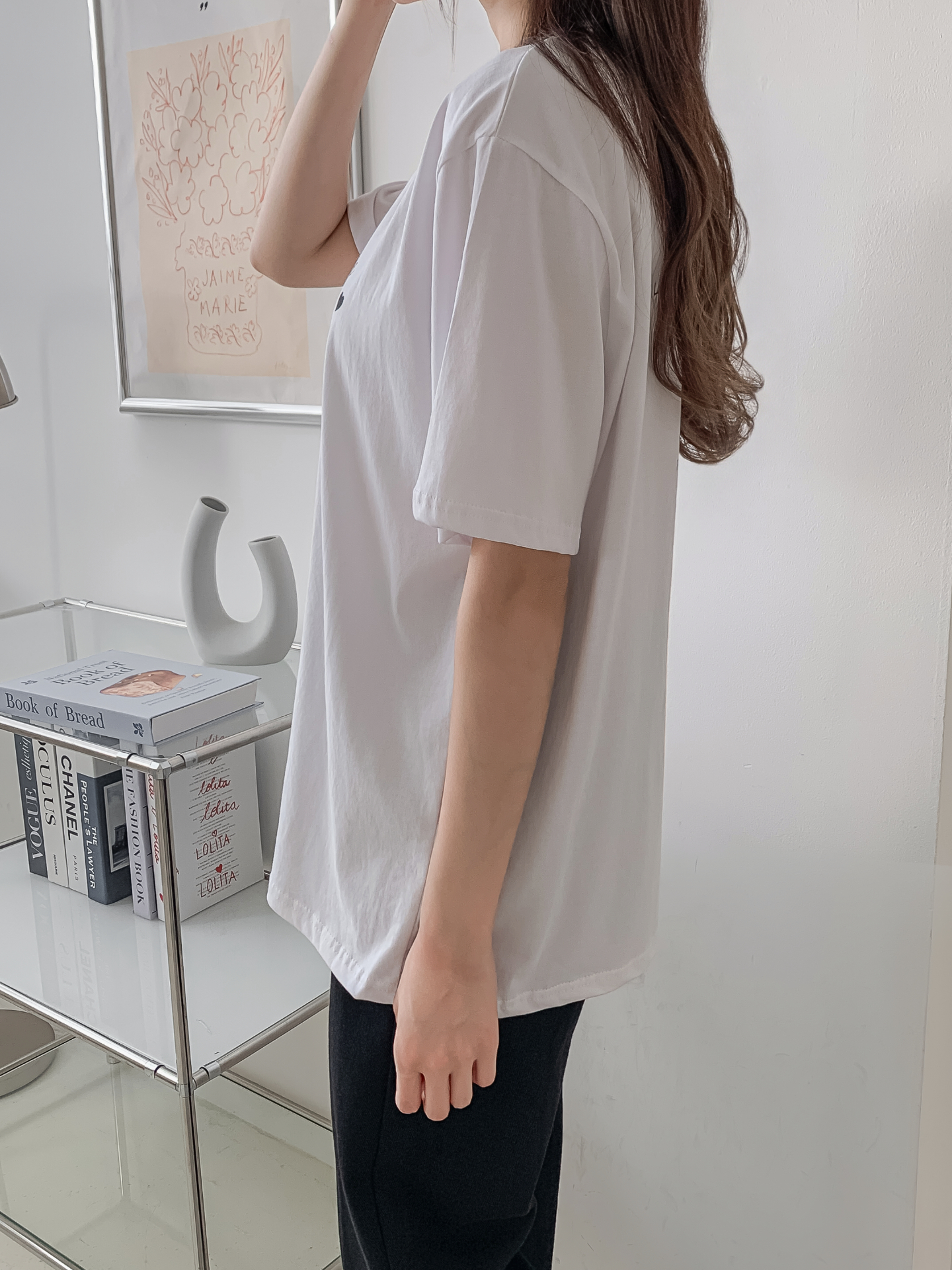 ラウンドネックベーシックボクシールーズ半袖ロゴTシャツ | 詳細画像9