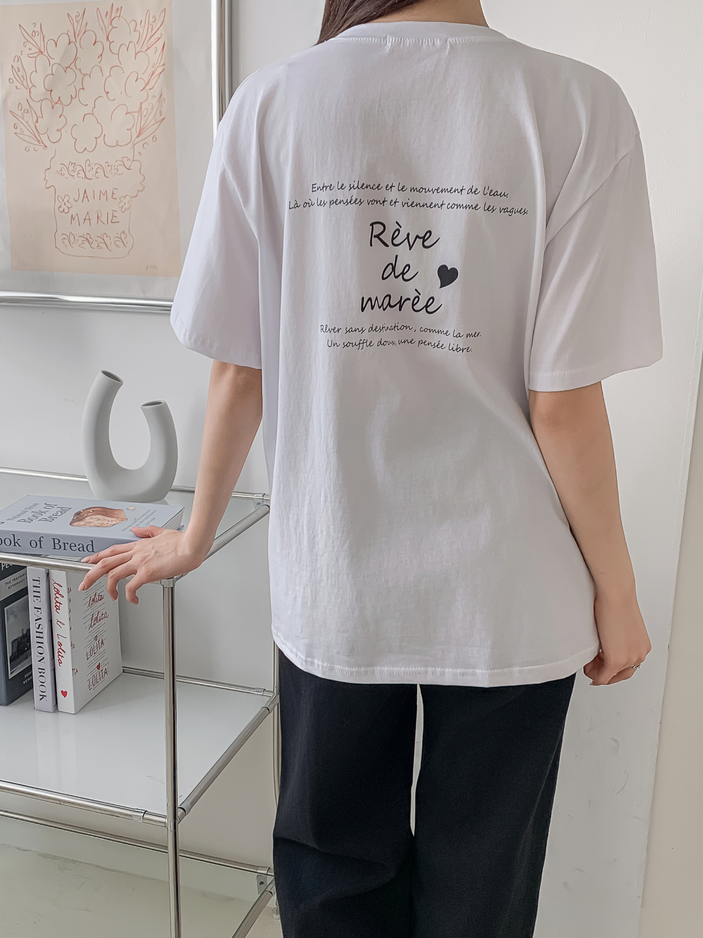 ラウンドネックベーシックボクシールーズ半袖ロゴTシャツ | 詳細画像10