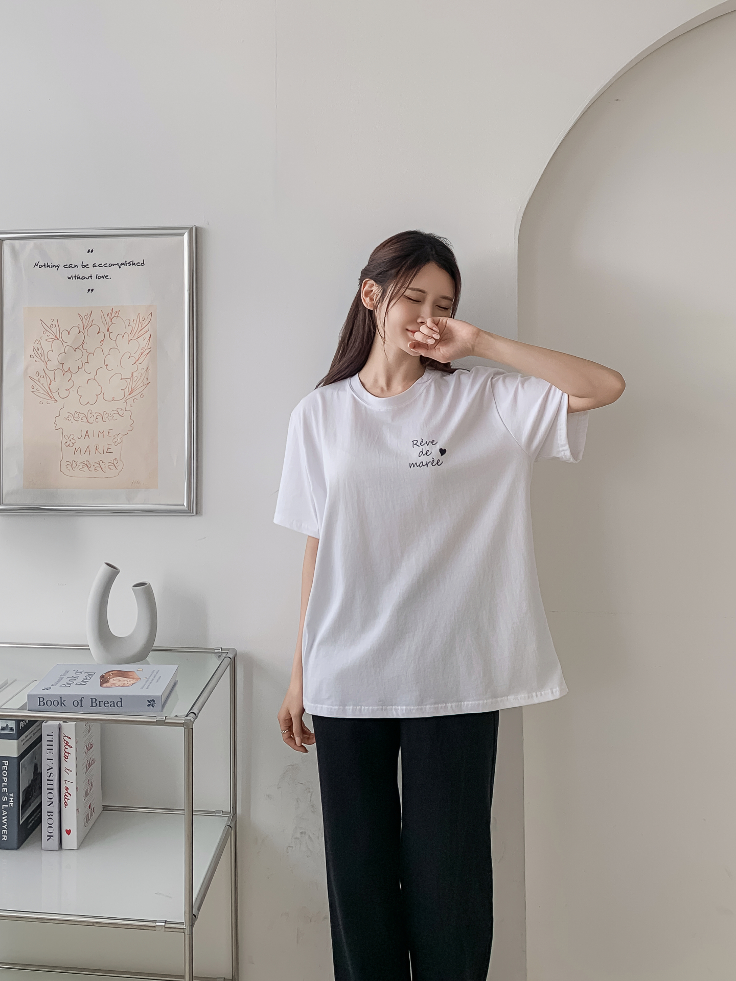 ラウンドネックベーシックボクシールーズ半袖ロゴTシャツ | 詳細画像5